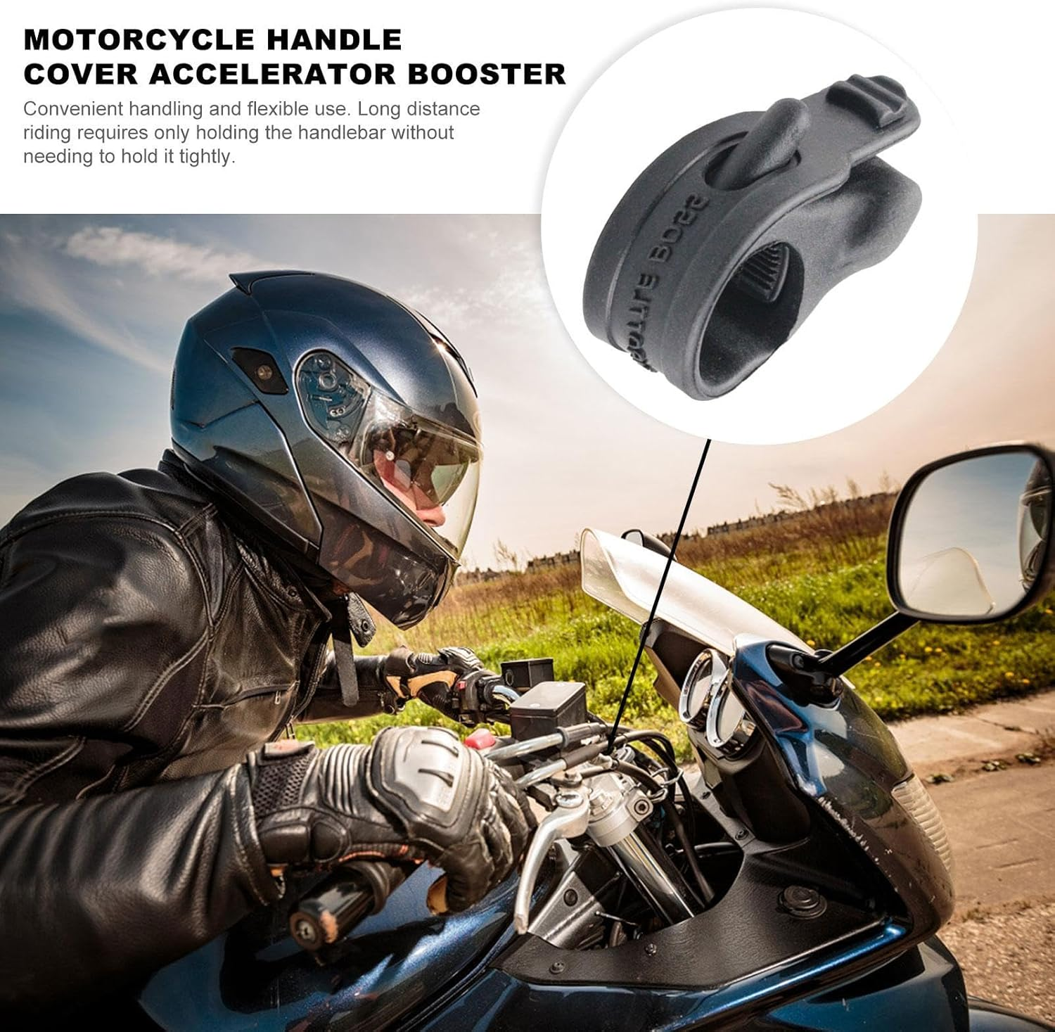 1/2Pc Motorcycle Throttle Assist - Lock Assist Clamp, Control Throttle Lock Kits, Motorcycles Assist Holder Accelerator | Motorcycle Assist Rest Accelerator for Motorcycles Bicycles Electric - 1Pc image number 3