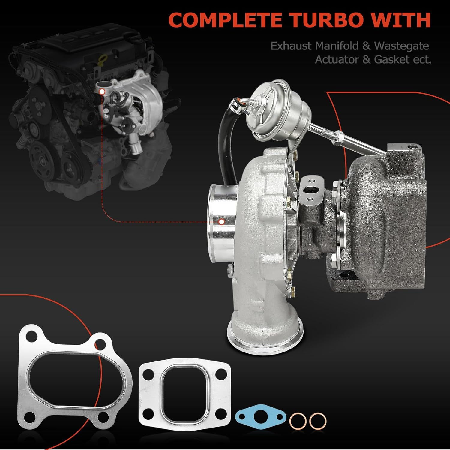 A-Premium Turbocharger Replacement for Mercedes-Benz 2001-2005, 4.3L, Borgwarner, K16 image number 6