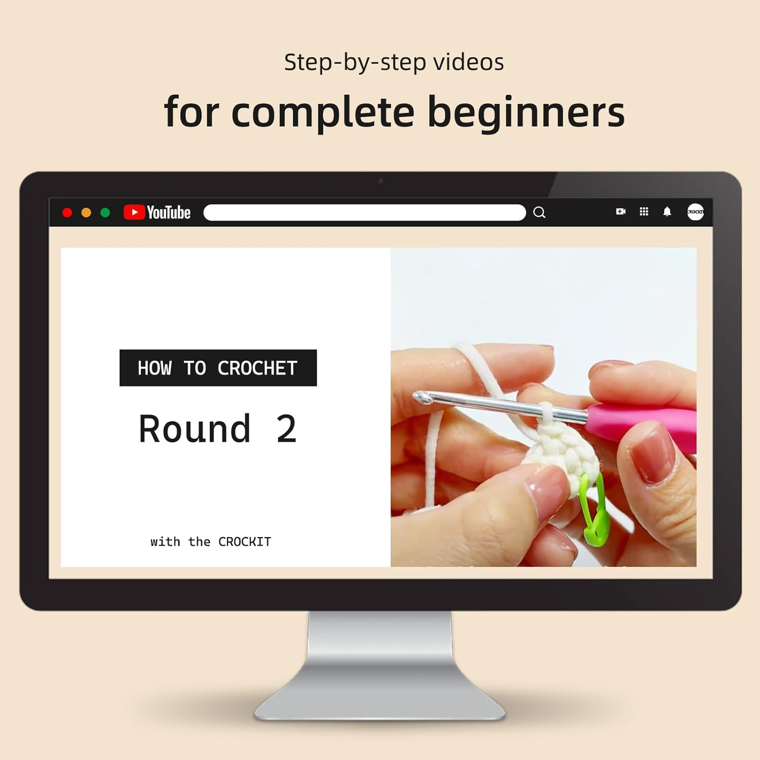 Crochet Kit for Beginners, Beginner Crochet Kit for Adults Kids, Crochet Stuffed Animal Kit, DIY Knitting Kit, Amigurumi Crochet Starter Kit image number 3