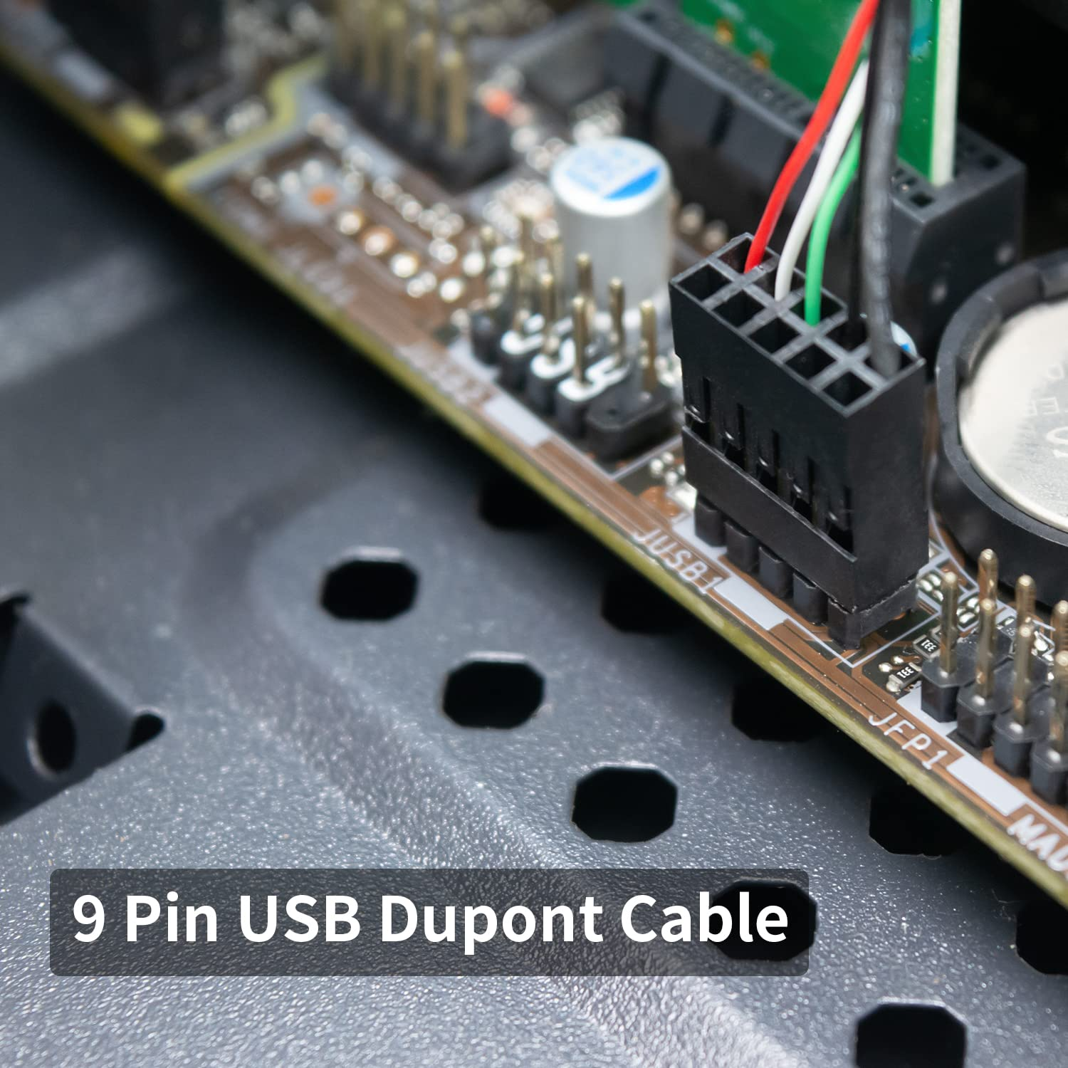 Duttek USB Header to Micro USB Cable, Micro USB to Motherboard Header, 90 Degree Right Angled Micro USB Male to 9 Pin Motherboard Female Dupont Extended Cable 2 Pack 1.65Ft/50Cm image number 5