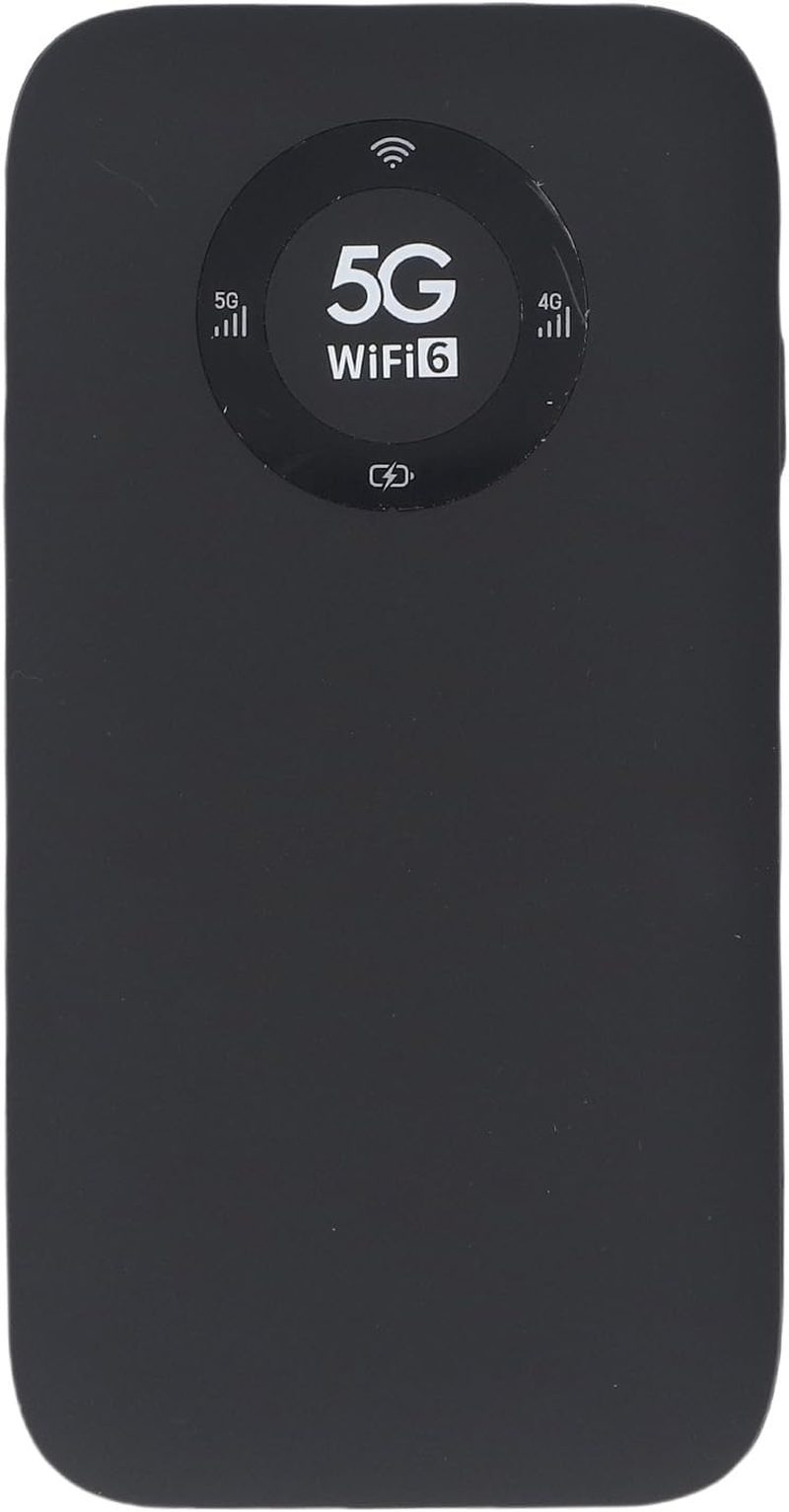 5G Mobile Hotspot, Wifi 6 Wireless Router with SIM Card Slot, 2.77Gbps DL 1.25Gbps UL, Band 5G Portable Travel Router for Home Travel Support 16 Users (Black)