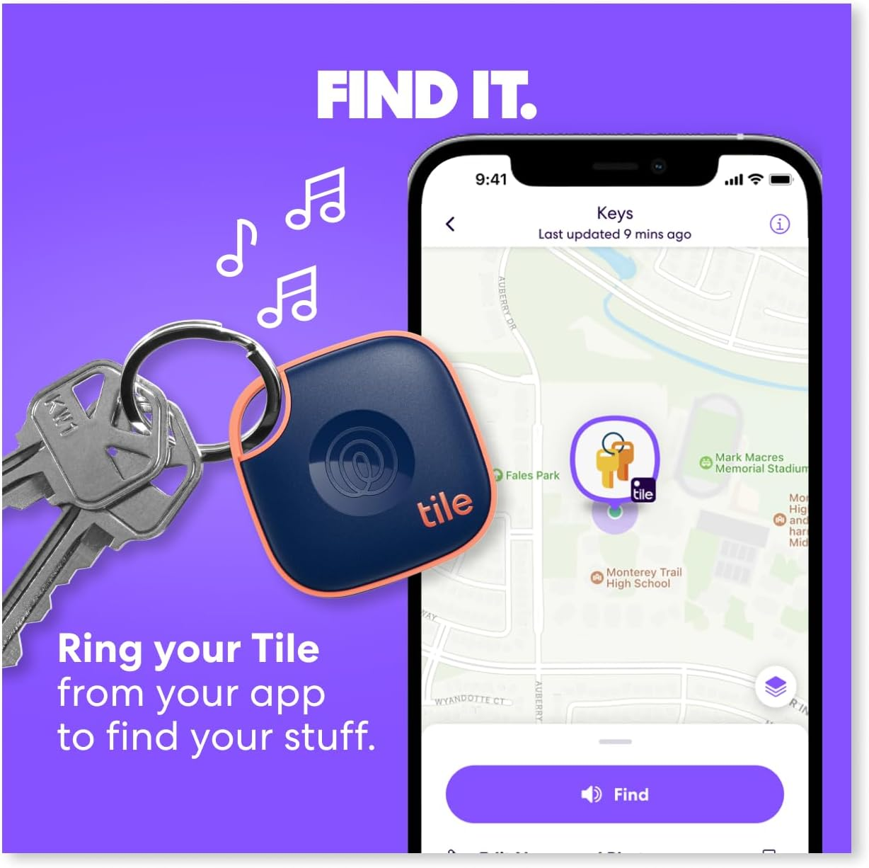 Tile by Life360 Mate (2024) Bluetooth Tracker, Keys Finder and Item Locator for Keys, Bags and More. Phone Finder. Both Ios and Android Compatible. 4-Pack (Black) image number 3