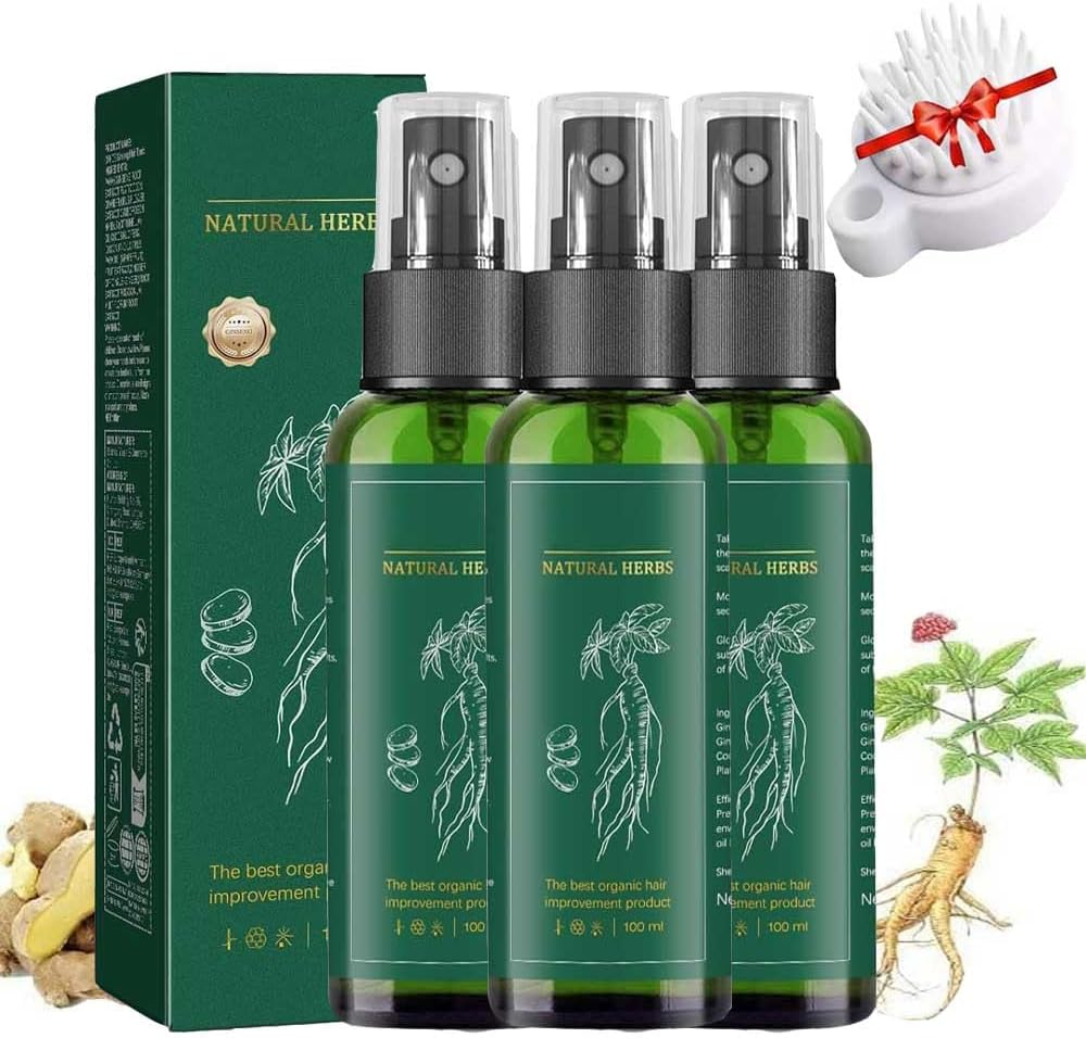 Red Ginseng Hair Growth Spray,Hair Growth Spray Natural Herbs Ginseng,Ginger Spray Serum for Women & Men (2Pcs)