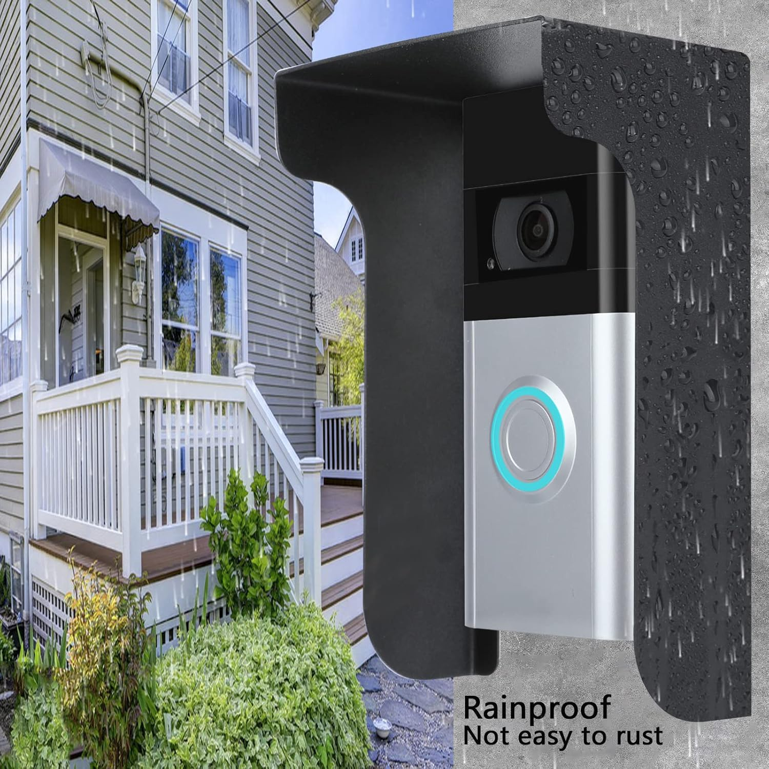 Metal Doorbell Cover Compatible with Ring/Blink (New Model)/Google Nest/Arlo/Eufy/Aosu Doorbell, Myq Smart Garage Door Video Keypad Protector, Weatherproof Access Control Keypad Cover, anti Glare image number 6