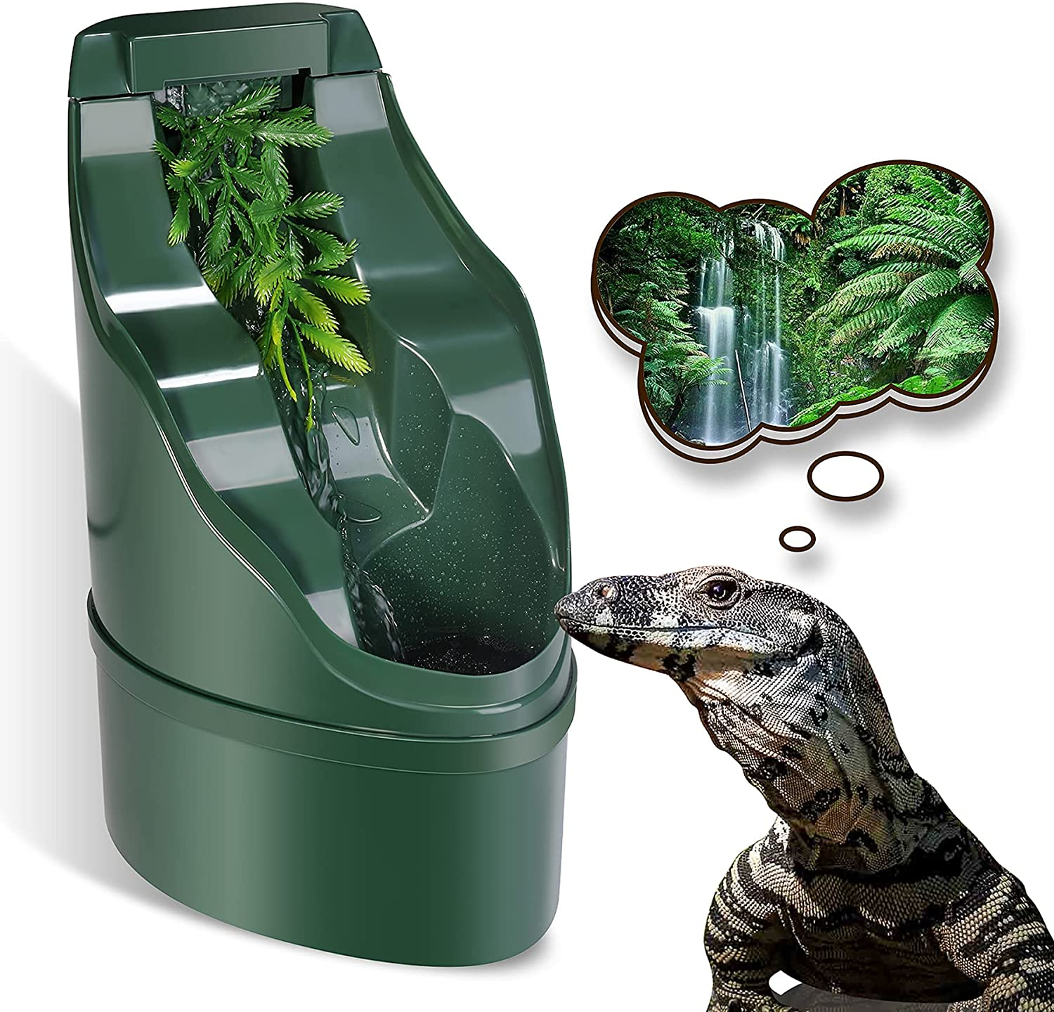Reptile Chameleon Cantina Drinking Fountain Water Dripper Comes with Feeding Tongs and Frosted Tweezer for Amphibians Insects Lizard Turtle Snake Spider Frog Gecko image number 2