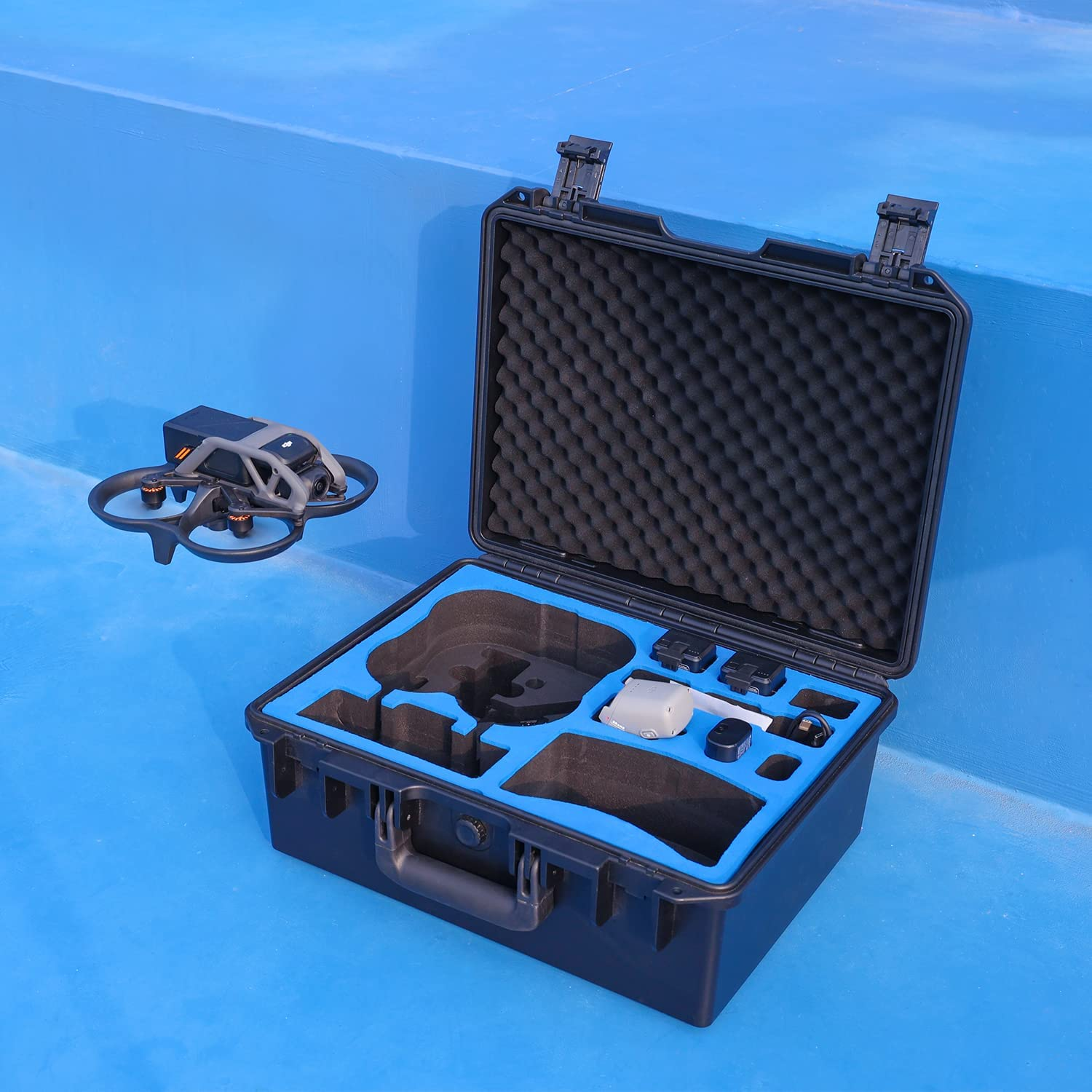 Lykus Titan AT110 Waterproof Hard Case for DJI Avata, Goggles 2/Goggles Integra, and FPV Remote Controller, Support up to 9 Avata Batteries and 3 Goggles Batteries [CASE ONLY], Black, 42.5X34.5X18 Cm, image number 3