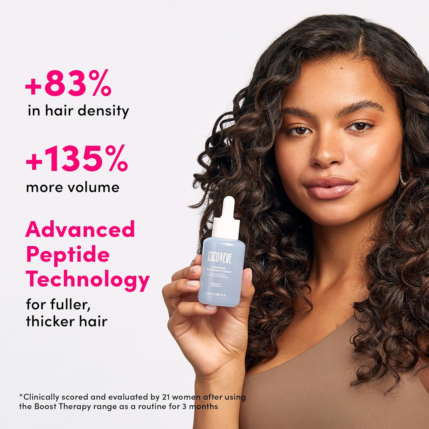 Coco & Eve Boost Therapy Tripeptide Hair Density Serum. for Thicker, Fuller Hair. Anti-Hair Loss & Shedding, Lightweight Scalp Treatment with Biotin & Caffeine for Volume & Restoration (60 Ml) image number 6