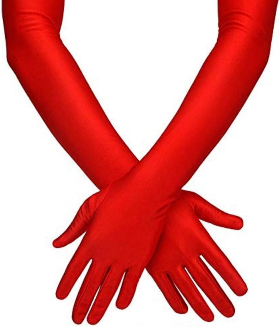 Costume Bay 1920S Flapper Gatsby Long Satin Gloves Vintage Roaring Twenties Elegant Accessory Women'S Fashion Glamour Black White Evening Gala Theater Costume