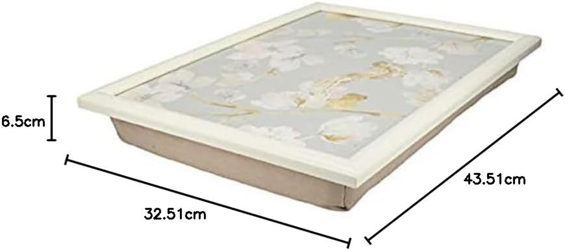 Creative Tops Cushioned Lap Tray/Lap Tray with Cushion and 'Duck Egg Floral' Design, Multi-Colour, 44 X 34 Cm image number 4