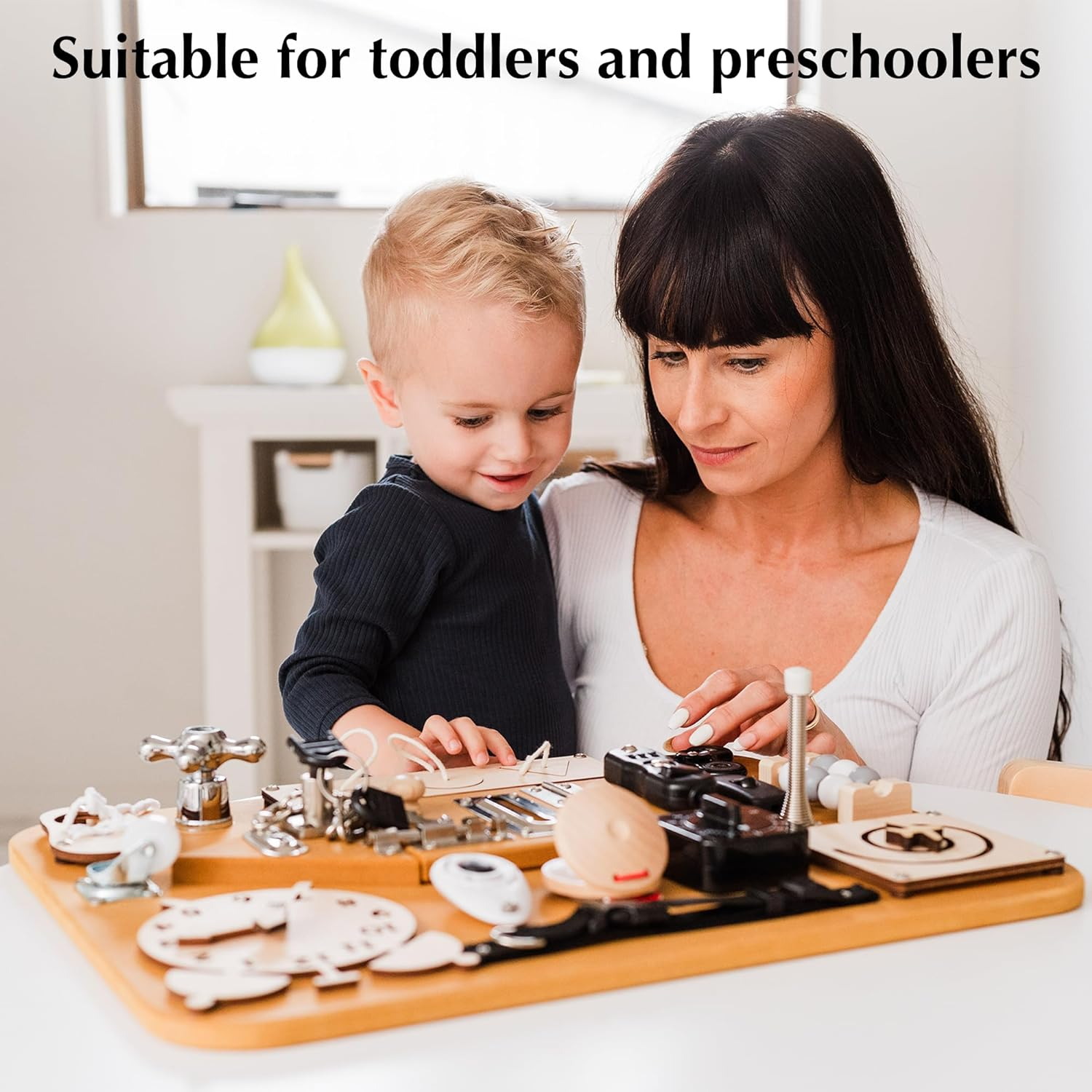 Riley & Gray Montessori Toys for Toddlers, Busy Board for Toddlers 1-3, Learning & Education Toys, Sensory Board, Fidget, Toddler Toys, Sensory, Baby, Montessori Busy Board