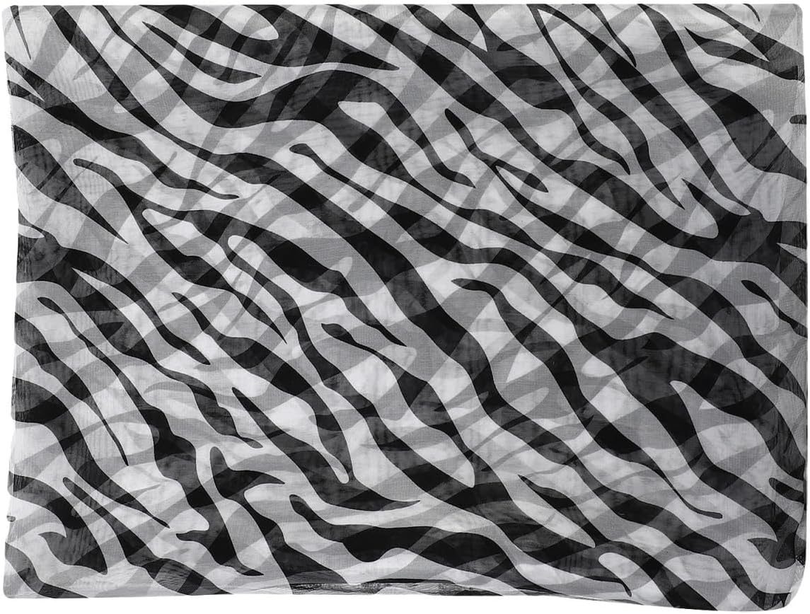 LIFKOME Zebra Pattern Chiffon Scarf Lightweight Decorative Zebra Print Beach Scarf Silky Texture for Comfortable Wear for Everyday Use and Outdoor Activities 190 * 130Cm image number 4