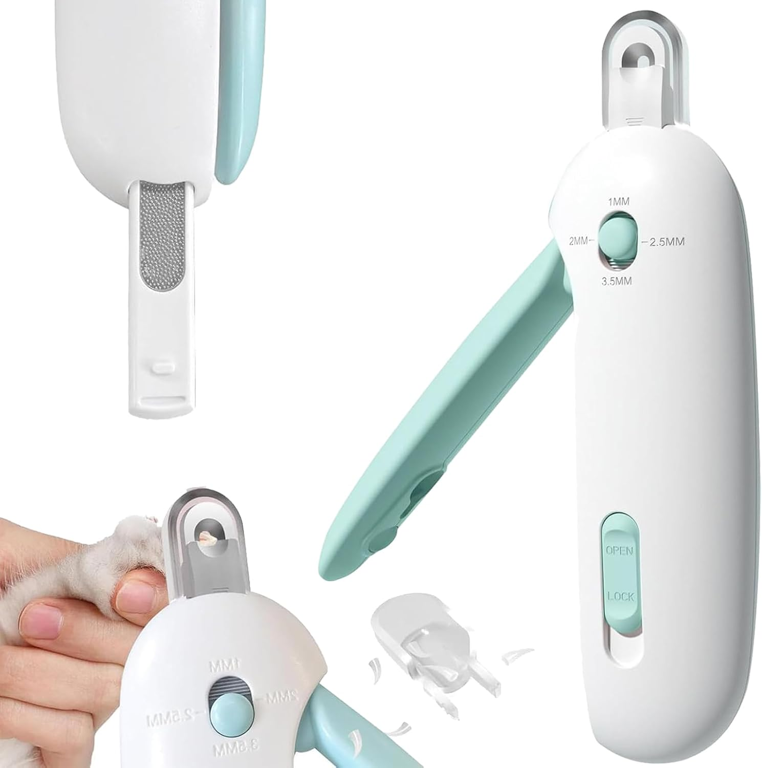 Tuoyi Cat Nail Clipper with Adjustable Aperture, Small Dog Nail Trimmer with 4 Gears & Nail File for Dogs and Cats，Prevent Pet Nails from Cracking image number 6