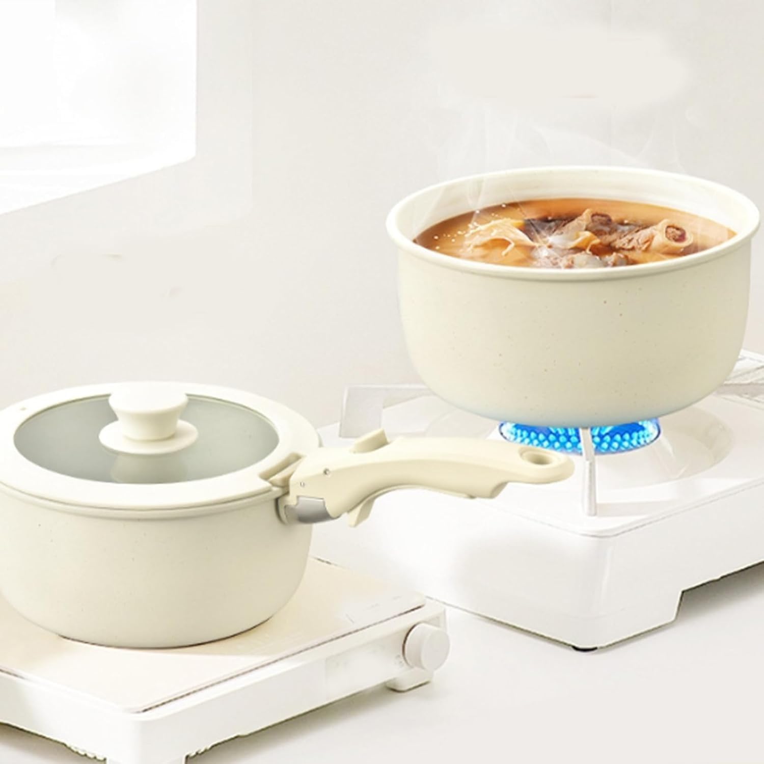 Gourmetifics Cookware Set, Gourmetific Pots and Pans, Detachable Handle Pot Set, Super Easily Clean for Kitchen(11 Pcs) image number 2