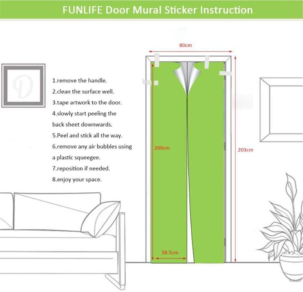 Forest Door Stickers Murals, Self-Adhesive Door Decals 3D Wall Sticker Reusable Wallpaper Peel and Stick Vinyl Door Mural Decals for Home Decor 30.3"X78.7" image number 6