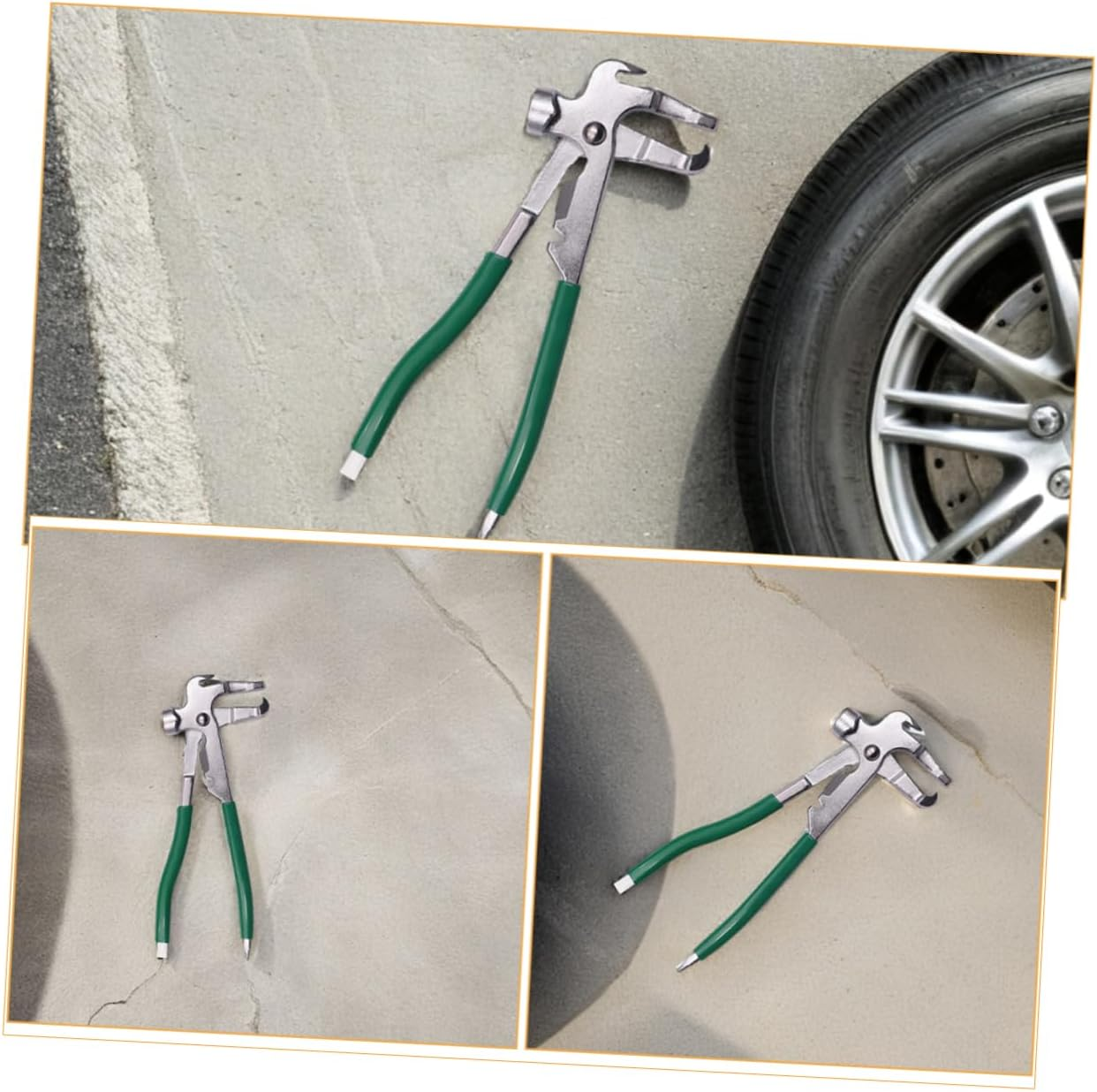 AKOOSY 2Pcs Automotive Wheel Weight Pliers with Ergonomic Nonslip Handle Alloy Steel Tire Balancing Tool for Wheel Alignment and Balance Heavy Duty Clip Weight Hammer image number 4