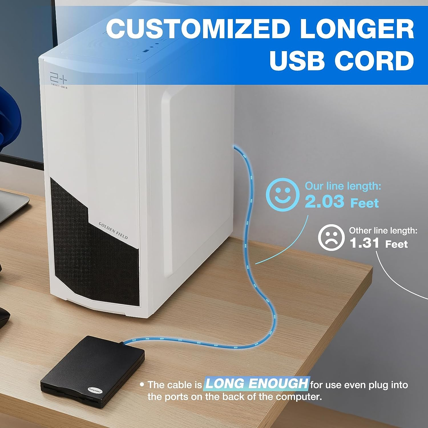 3.5 USB External Floppy Disk Drive Portable 1.44 MB FDD for PC Windows 2000/Xp/Vista/7/8/10For Macno Extra Driver Requiredplug and Playblack image number 1