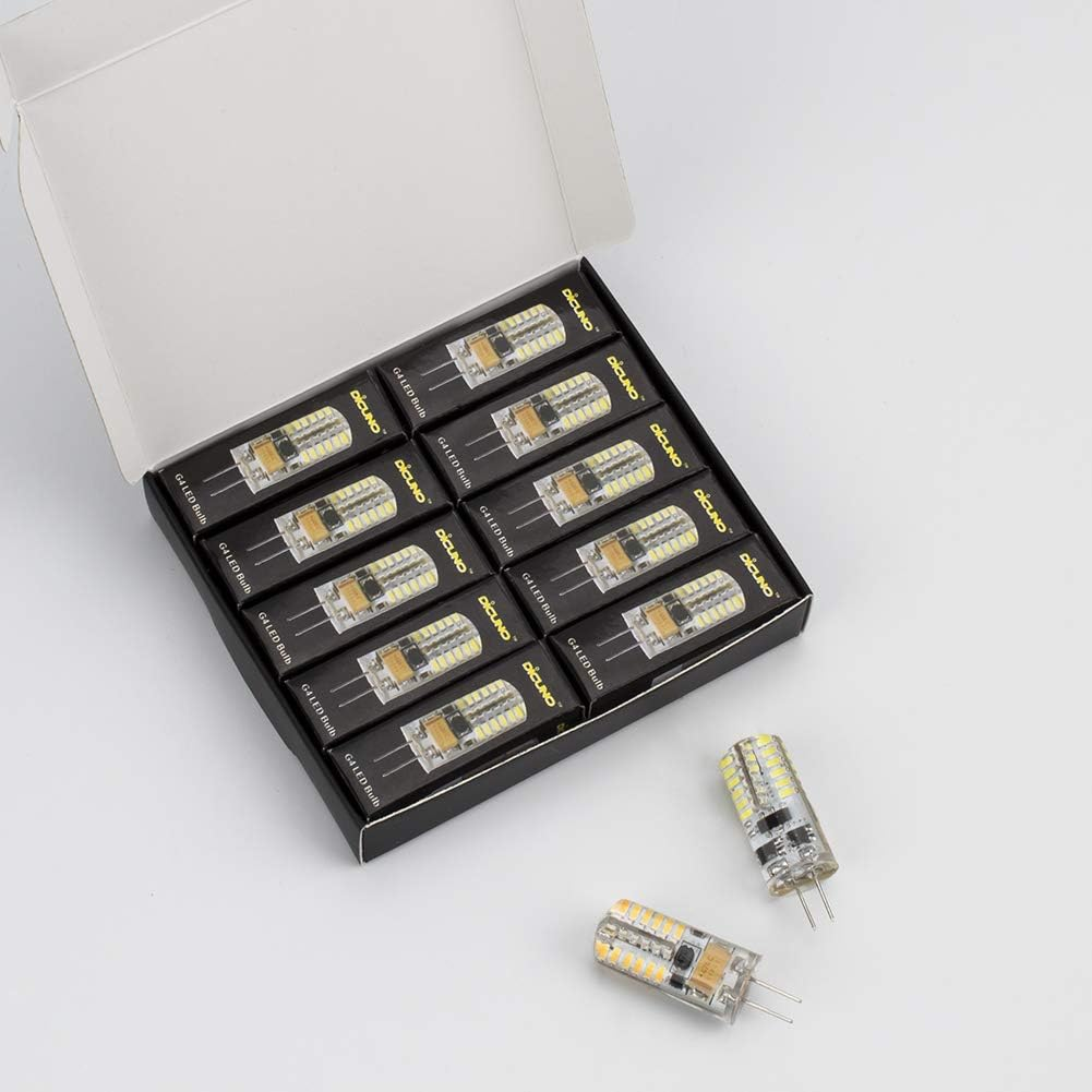 Dicuno G4 LED Bulb 3W 12V, 230 Lumen, 20-25W Equivalent, Warm White 3000K, T3 Base Halogen Replacement Bulb, Non-Dimmable, 6-Pack