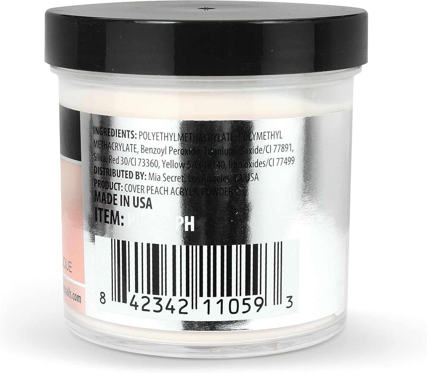 Mia Secret Acrylic Powder Cover Peach 4 Oz. image number 2