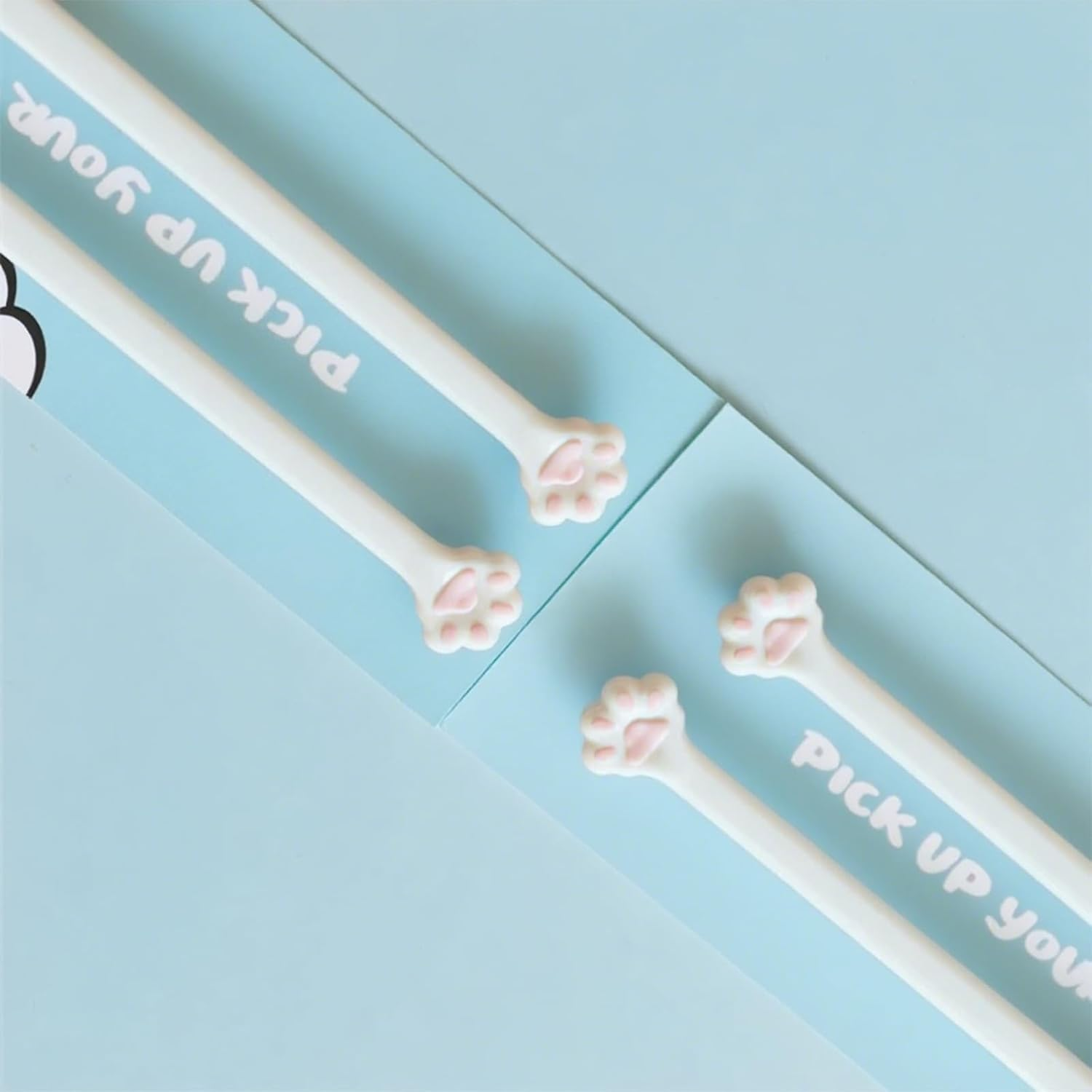 Zvorgath Cat Paw Chopsticks, Non-Slip Pink Plastic Chopsticks with Cute Paw Prints, Meowgic Tableware Themed, Fun for Cat Lovers image number 3