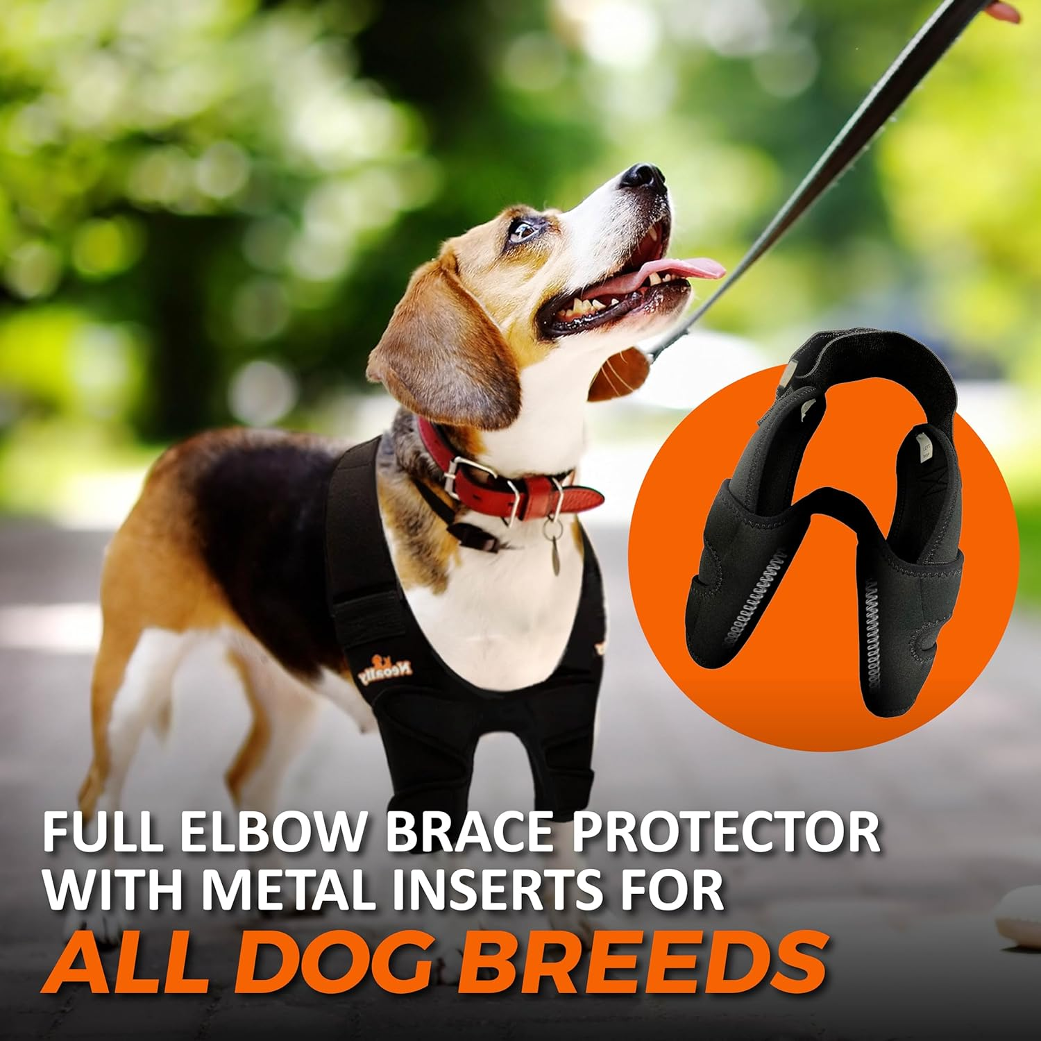 Neoally Dog Elbow Support Brace with Metal Inserts for Canine Elbow and Shoulder Support Elbow Hygroma, Dysplasia, Orthosis, Calluses, Pressure Sores and Shoulder Dislocation (Right Leg, Small) image number 3
