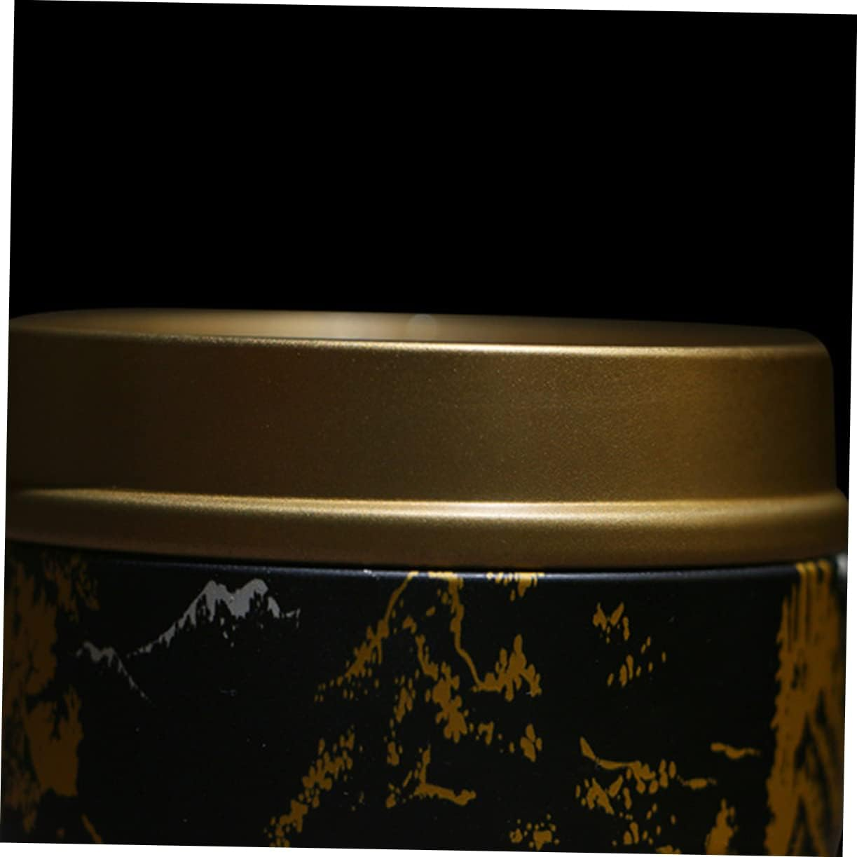 GOOHOCHY 4Pcs Metal Mini Sealed Tinplate Tea Can round Tea Storage Jar Airtight Sealed Container for Smell Jar for Home and Office image number 5