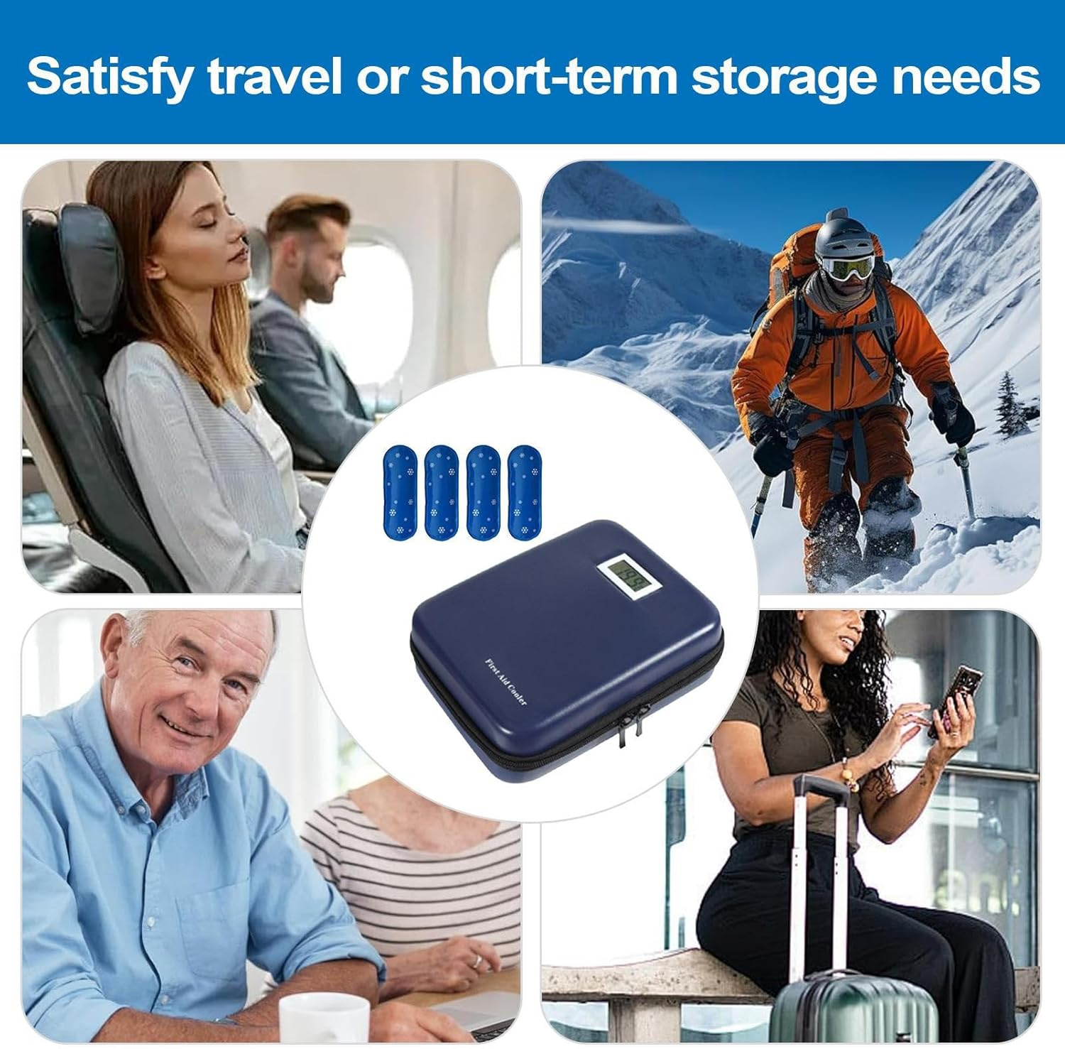 Cooler Bag,Insulated Freezer Bag for 9-12 Hours | Cooling Case Box with Storage Function for Cool Travel Hiking Camping Outdoor Flight Business Trip Car Home image number 2