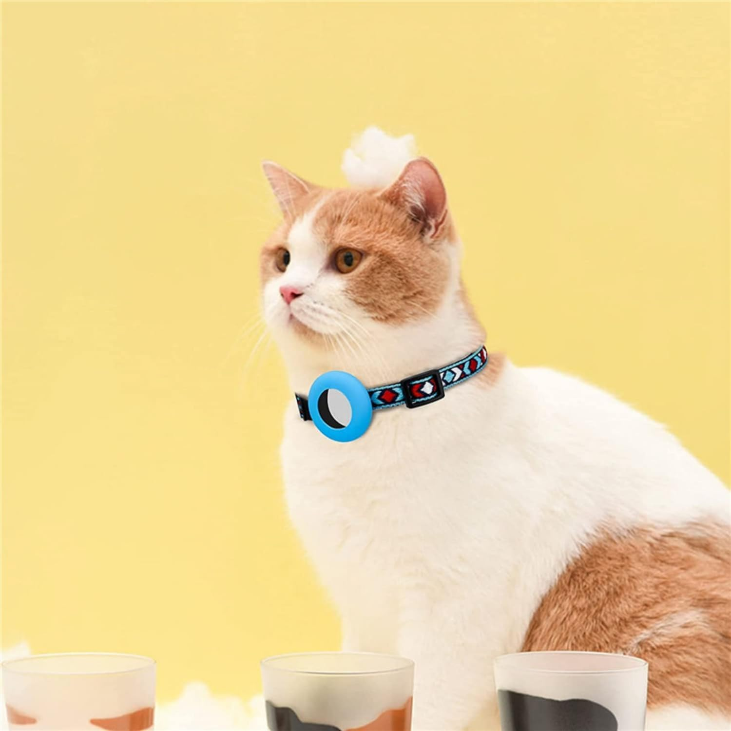 2 Pcs Breakaway Cat Collar with Reflective Nylon Strip and Bell, Cat Collar with Bells, Quick Release Cat Collar Colorful Kitten Collars Safety Buckle, Lightweight Tracker Cat Collars for Cat image number 4