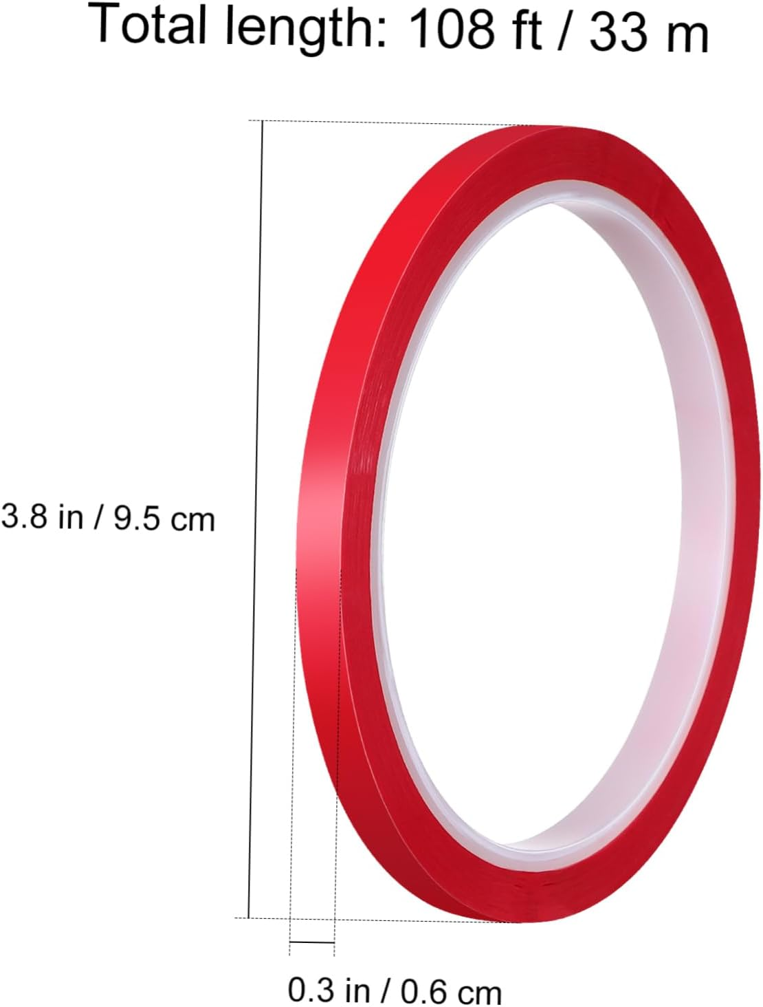 Sewroro Automotive Decorative Vinyl Tape 6Mm X 33M Red Roll Car Paint Masking Trim Strip Adhesive Tape for Auto Molding and Electrical Insulation Use image number 5