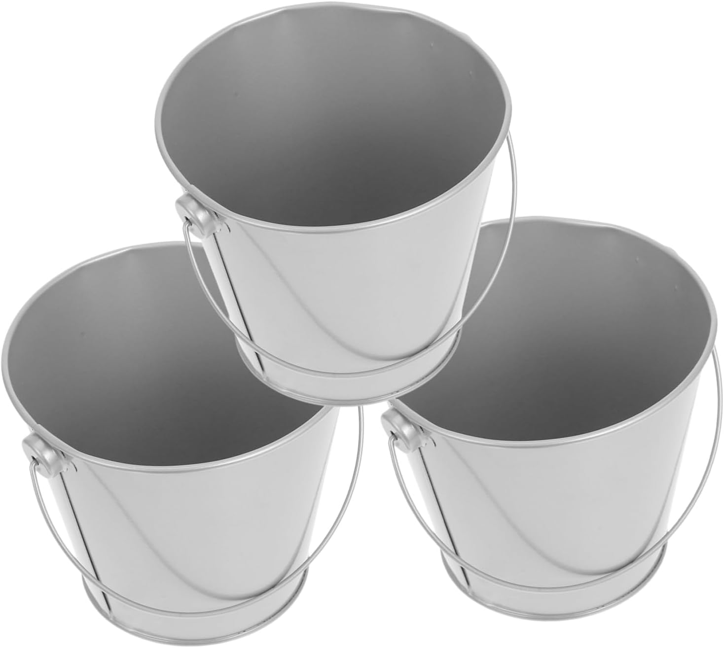 Alipis 3Pcs Portable Iron Keg Small Tin Bucket Lid Metal Gardening Bucket Metal Pail for Party Decor Rustic Tin Pitcher Plant Container image number 2