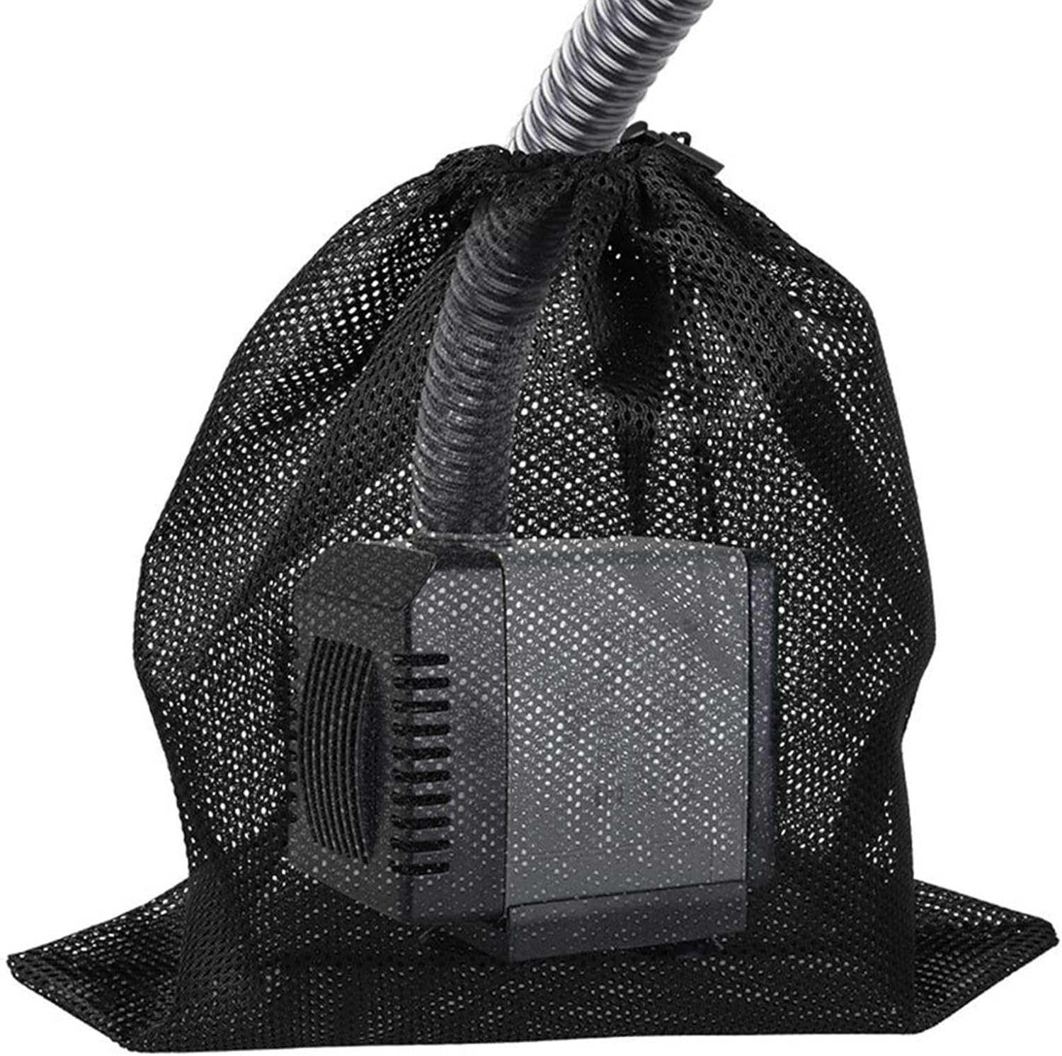 Heavy Duty Mesh Pump Bag, Improved Barrier Bag with Adjustable Cord, Compatible Pond and Pool Filters | Protective Net for Water Pump, Stable Filtration, Durable Protection Against