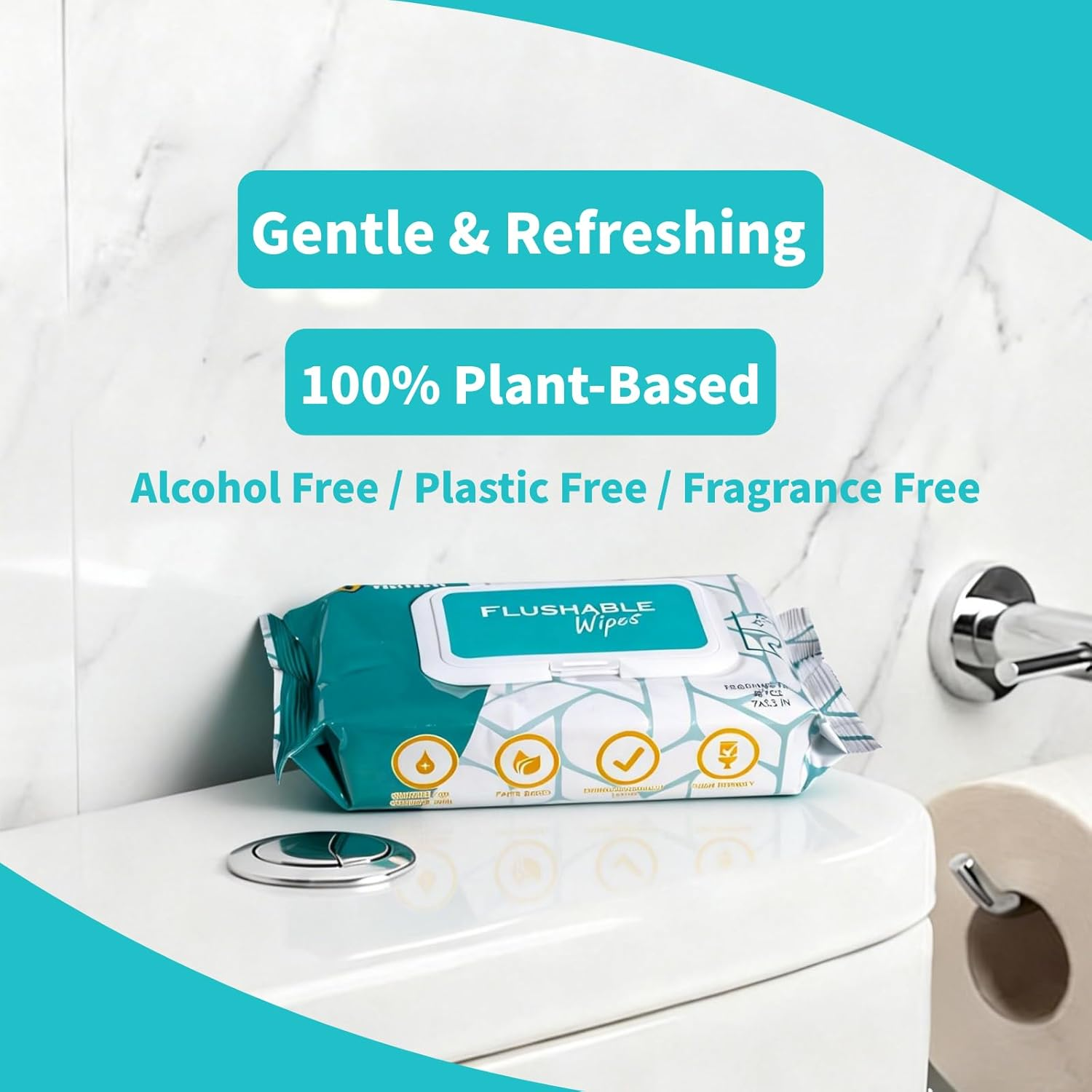 Flushable Wipes for Adults, Septic and Sewer Safe, VIETDAI Toilet Wipes Infused with Aloe and Vitamin E for Women, Men, Elders Incontinence, Travel, and Bathroom Use - 168 Count