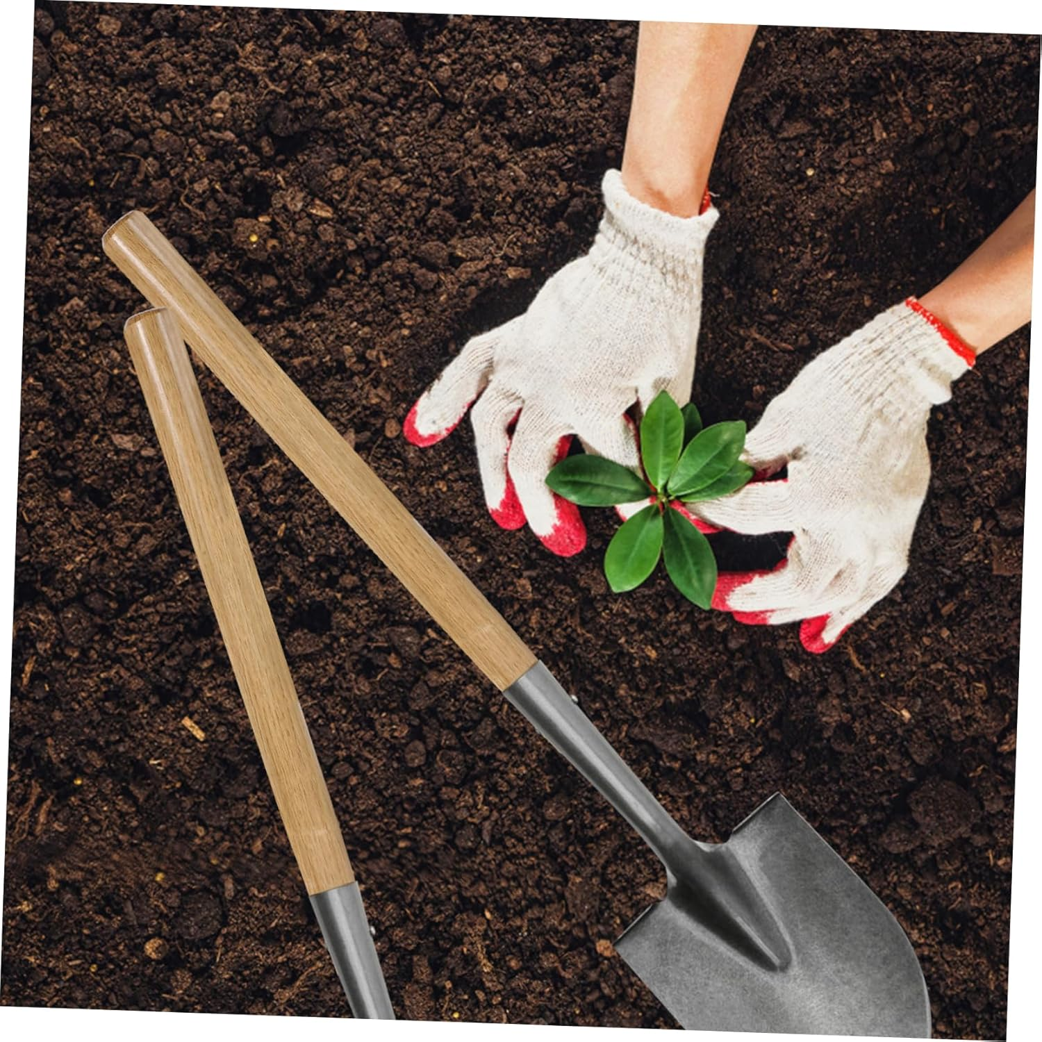 PLAFOPE Heavy Duty Solid Wood Shovel Handle Thickened Farming Tool Replacement Handle for Gardening and Agricultural Work, 38Cm Hardwood Wooden Stick