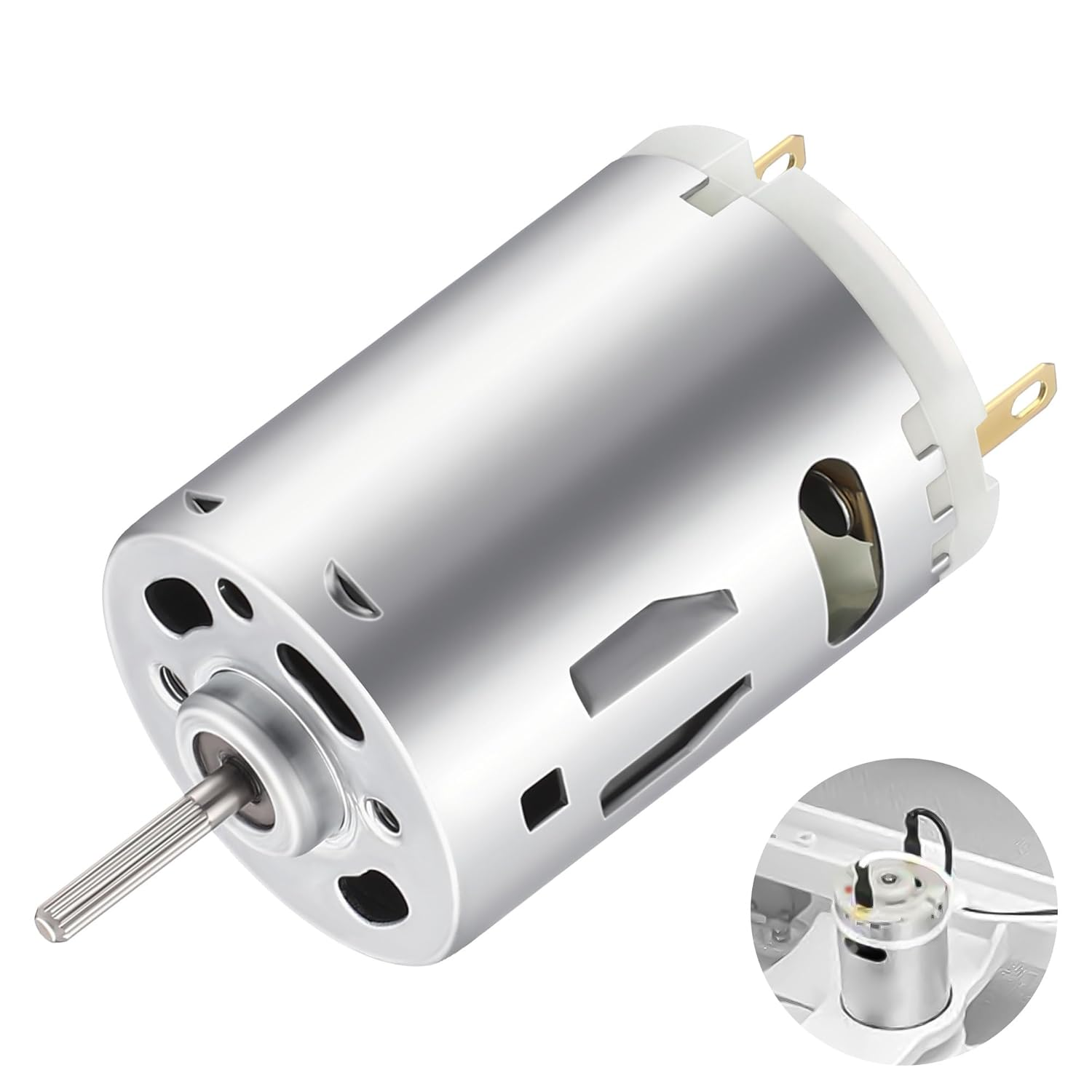 Saillong 12V DC Fan Motor Compatible with Ventline BVD0218-00, RV Vent Motor Compatible with Ventline Ventadome Lids and Accessories, round Shaft Motor for Bathroom Roof Exhaust Fan Motor Replacement image number 6
