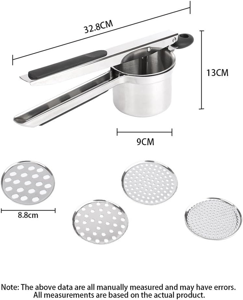Stainless Steel Potato Ricer &ndash; Large Capacity with 4 Interchangeable Discs for Smooth Mashed Potatoes, Vegetables, Fruits, Baby Food &ndash; Durable, Rust-Resistant, Easy Clean Kitchen Tool image number 5