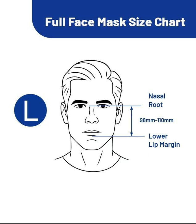 CPAP Full Face Mask Replacement Kit, Comfort Series Nasal Mask Assembly, 3 Sizes to Choose from (L) image number 2