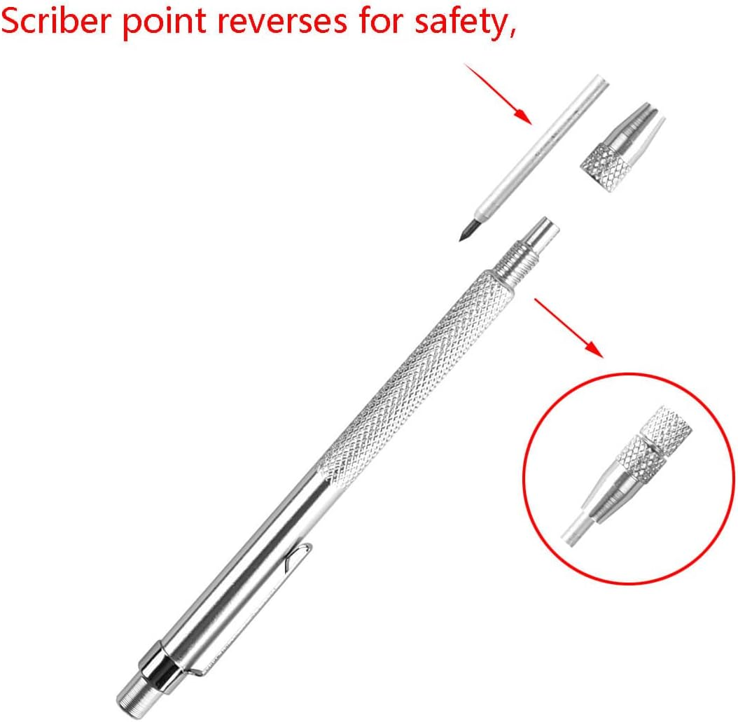 Tungsten Carbide Scriber with Magnet - Aluminum Etching Engraving Pen with Clip for Glass/Ceramics/Hardened Steel by Fabcell (2 Pcs) image number 1