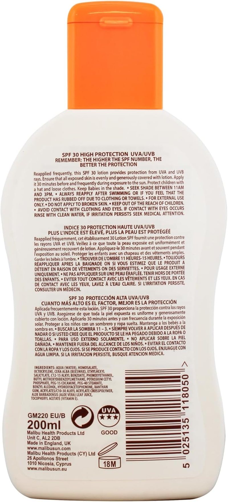 Malibu High Protection SPF 30 Lotion 200 Ml image number 6