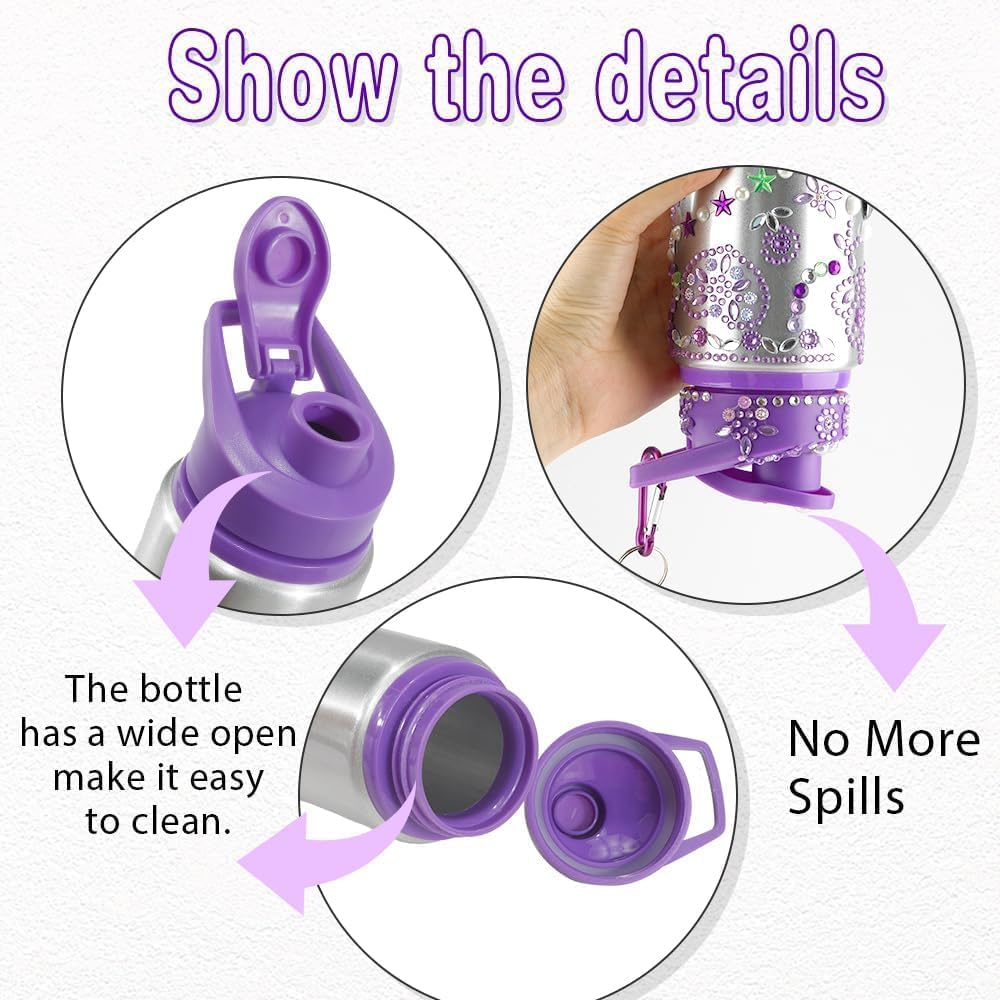 Kids Gift Girls Decorate Your Own Water Bottle for Girls Arts and Crafts for Kids Ages 8-12 Toys for Girls 8-10 Year Old Girl Gem Stickers Kit Ideas Birthday Gift image number 1