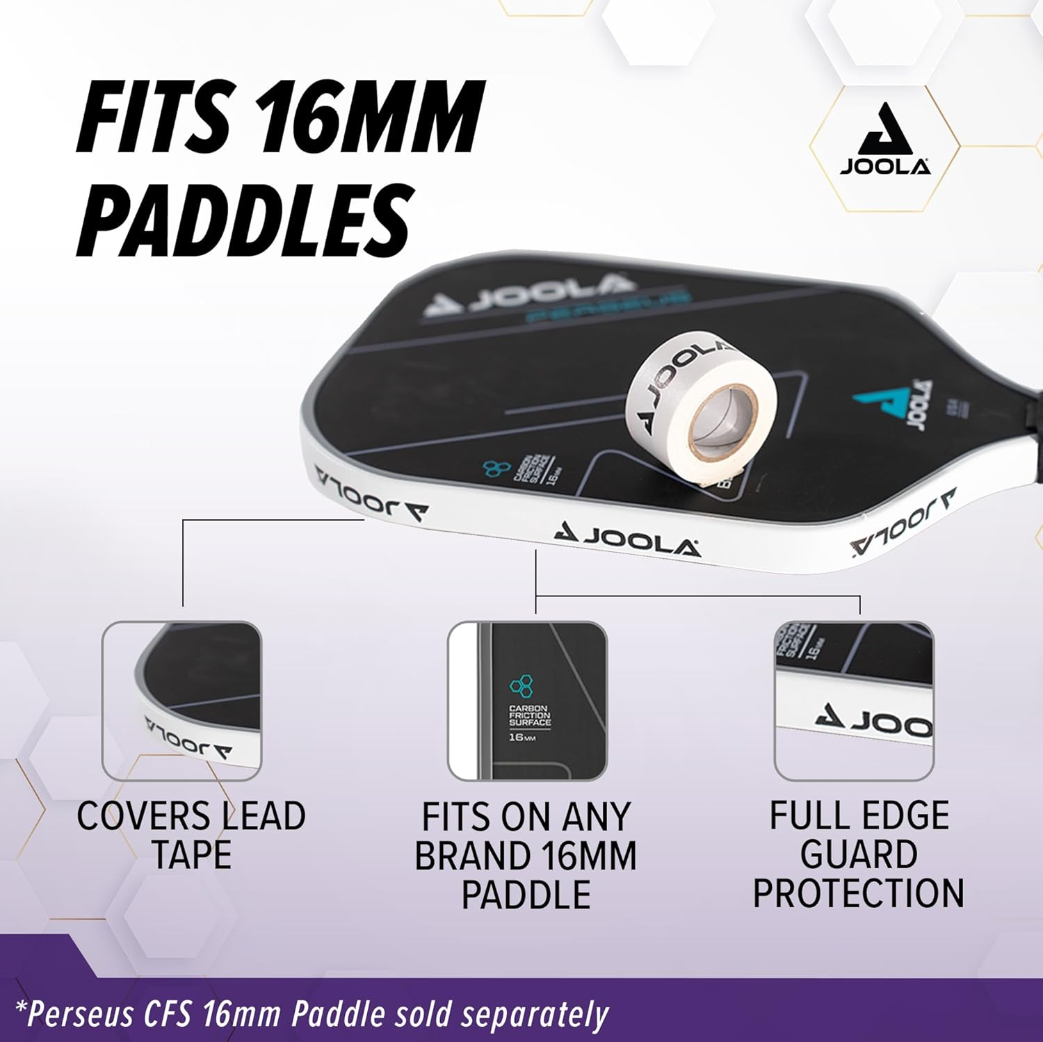JOOLA Pickleball Paddle Edge Tape - Protects Edge Guard & Covers Lead Tape for Pickleball Paddles - Fits Any Brand & Most Sizes of Pickleball Rackets - 5 Meter Extra Long Roll for 6 Racquettes - 15Mm image number 6
