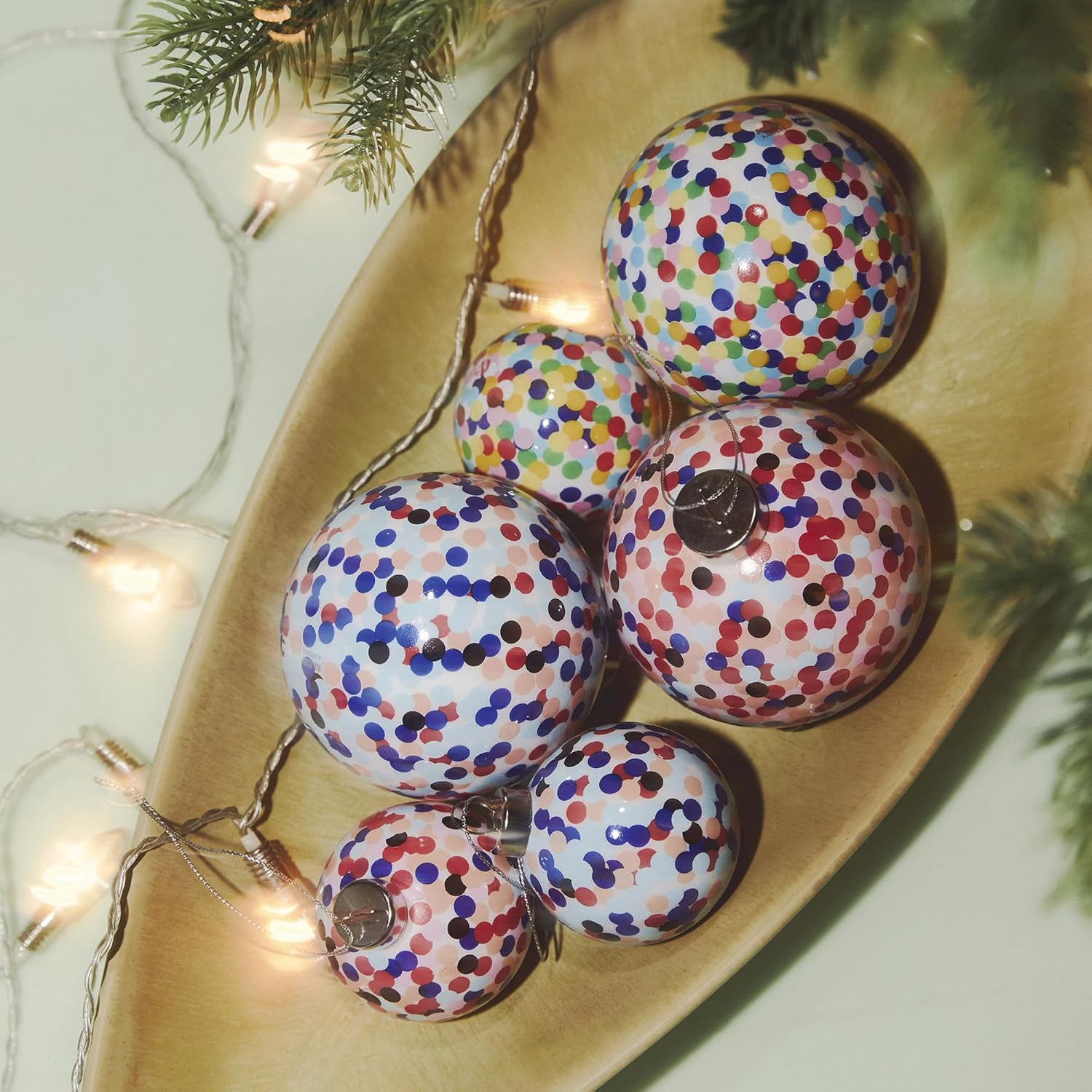 Alessi 'Proust' 3-Piece Hand-Decorated Blown Glass Christmas Baubles Set image number 2