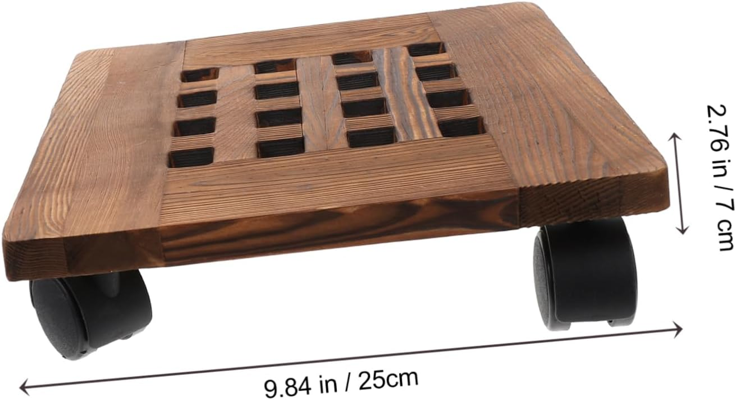 Movable Flowerpot Tray Wheel Casters Hollow Out Design for Indoor Plant Pot Stand Material image number 1