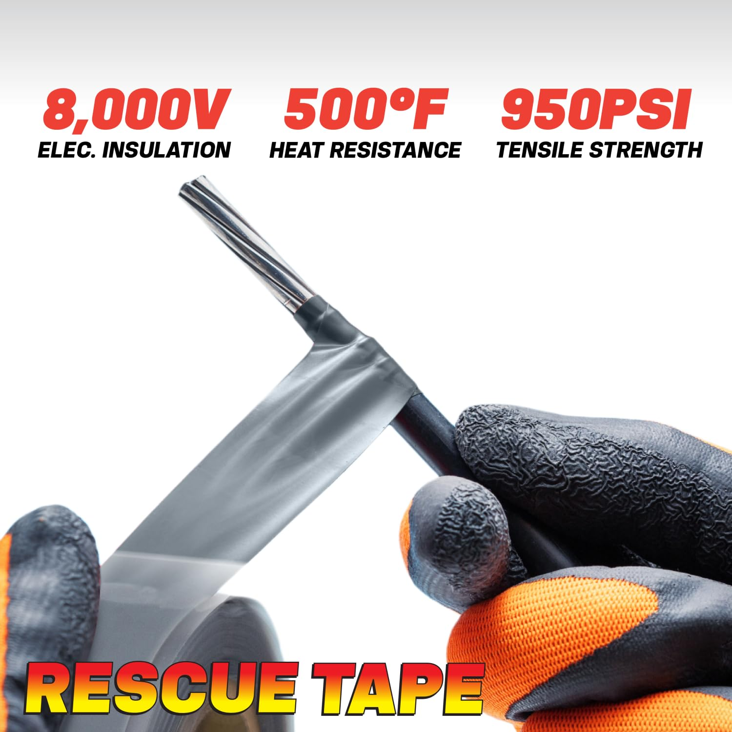 Bond It Rescue Tape, Self-Fusing Silicone for Emergency Plumbing, Pipe & Hose Repair, Electrical Insulation, Waterproof, 950PSI, Made in USA, 1" X 12', Clear - White image number 2
