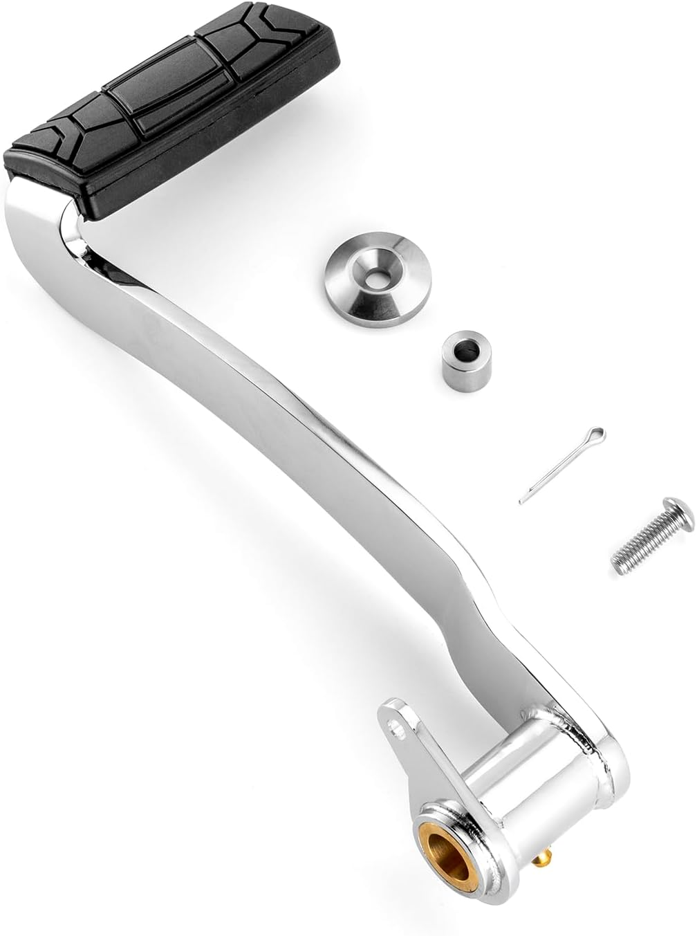 Wsays Chrome Motorcycle Foot Control Component Extended Brake Pedals Compatible with Harley 1997-2007 Touring & 1987-2017 FL Softail Models image number 2