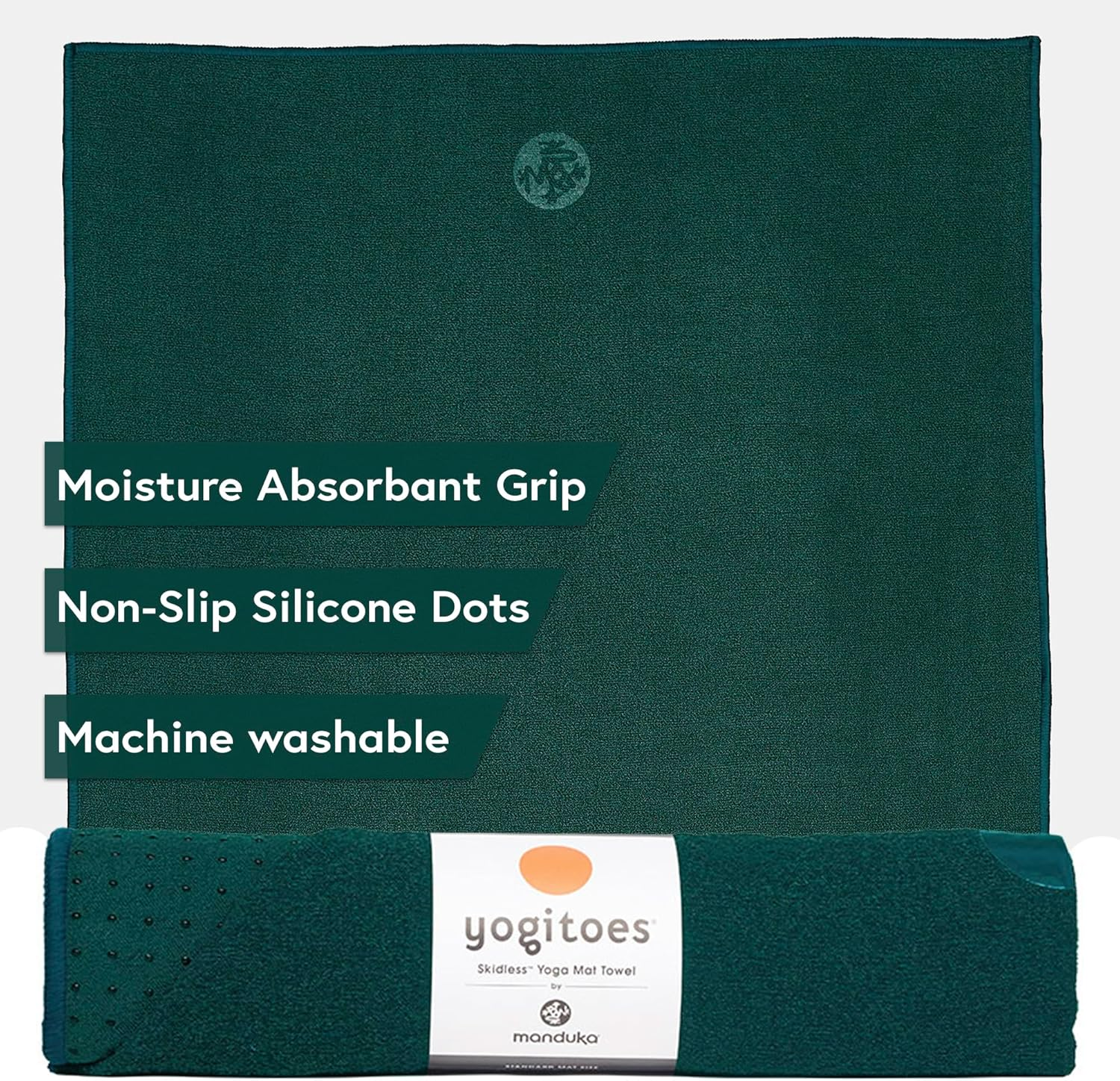 Manduka Yogitoes Yoga Mat Towel - Non-Slip Microfiber Gym Towel for Hot Yoga Pilates Exercise Workout Cooling and Sweat Towel 71 Inch