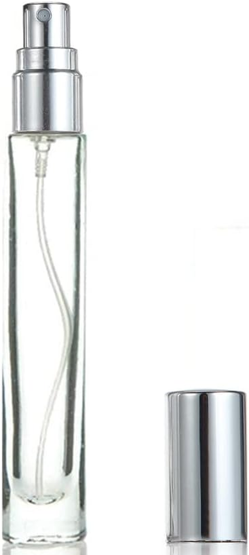 Elfenstall - 5Pcs 10Ml 1/3Oz Silver Metal Spray Thick Bottle for Refill Perfume Hydrating Fragrance Fine Mist Atomizer Cosmetic Container Party Makeup Tool Travel Sample - Silver image number 3