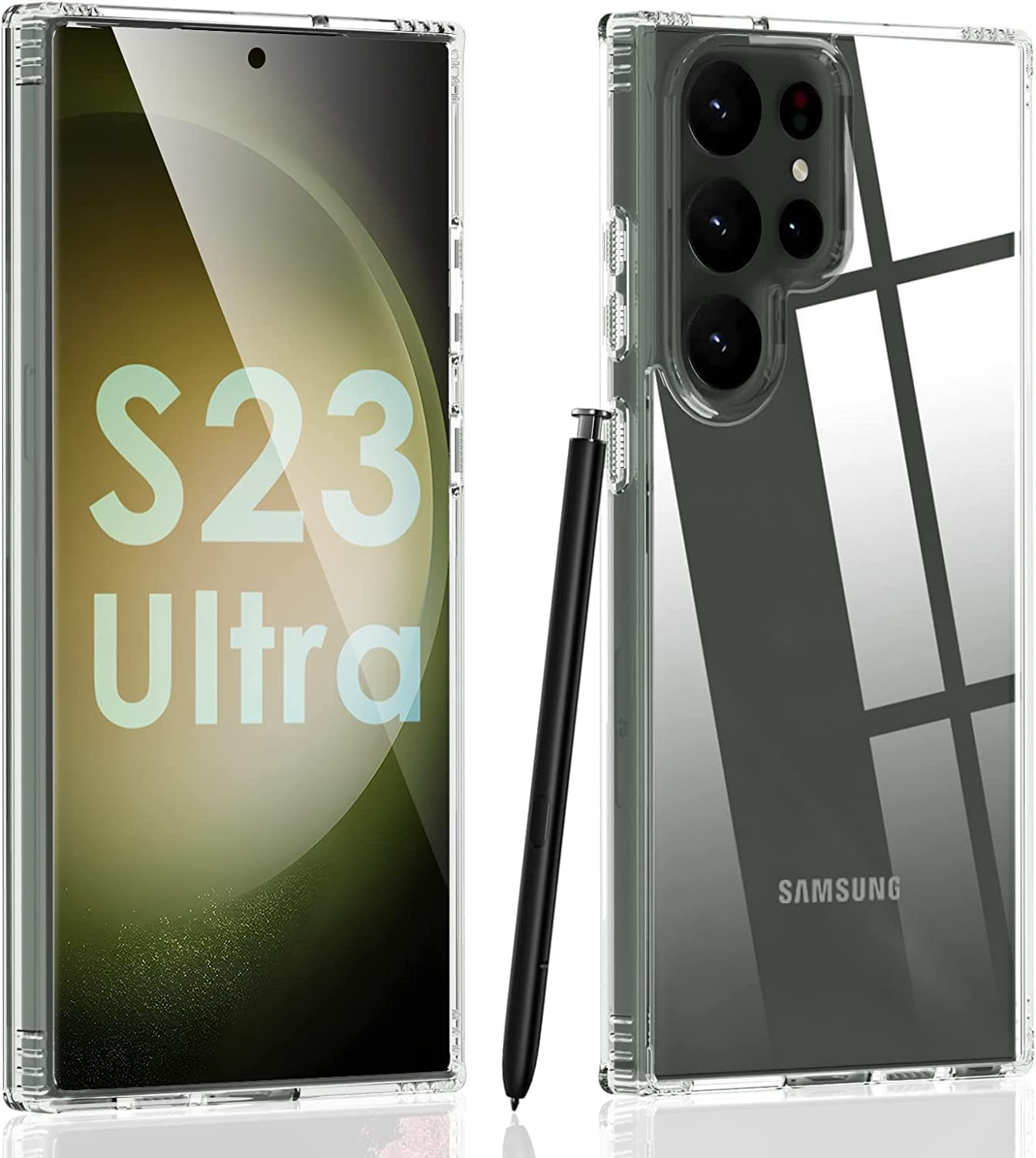 For Samsung Galaxy S23 Ultra Case Clear [Anti-Yellowing] [Military Grade Drop Protection] Shockproof Hard PC +Soft TPU Back Phone Case for Galaxy S23 Ultra Case image number 6