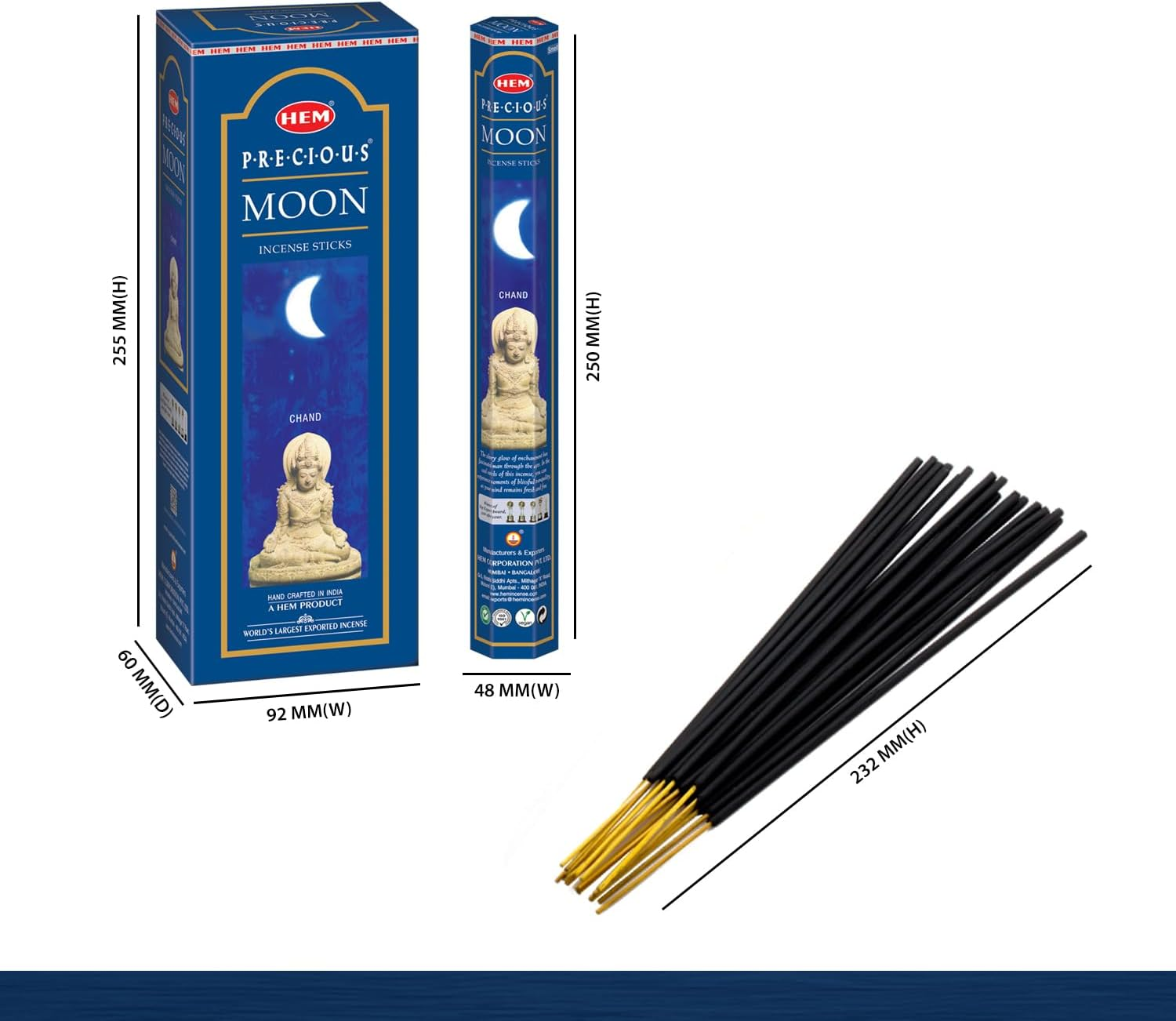 The Moon - Box of Six 20 Gram Tubes - Hem Incense image number 5