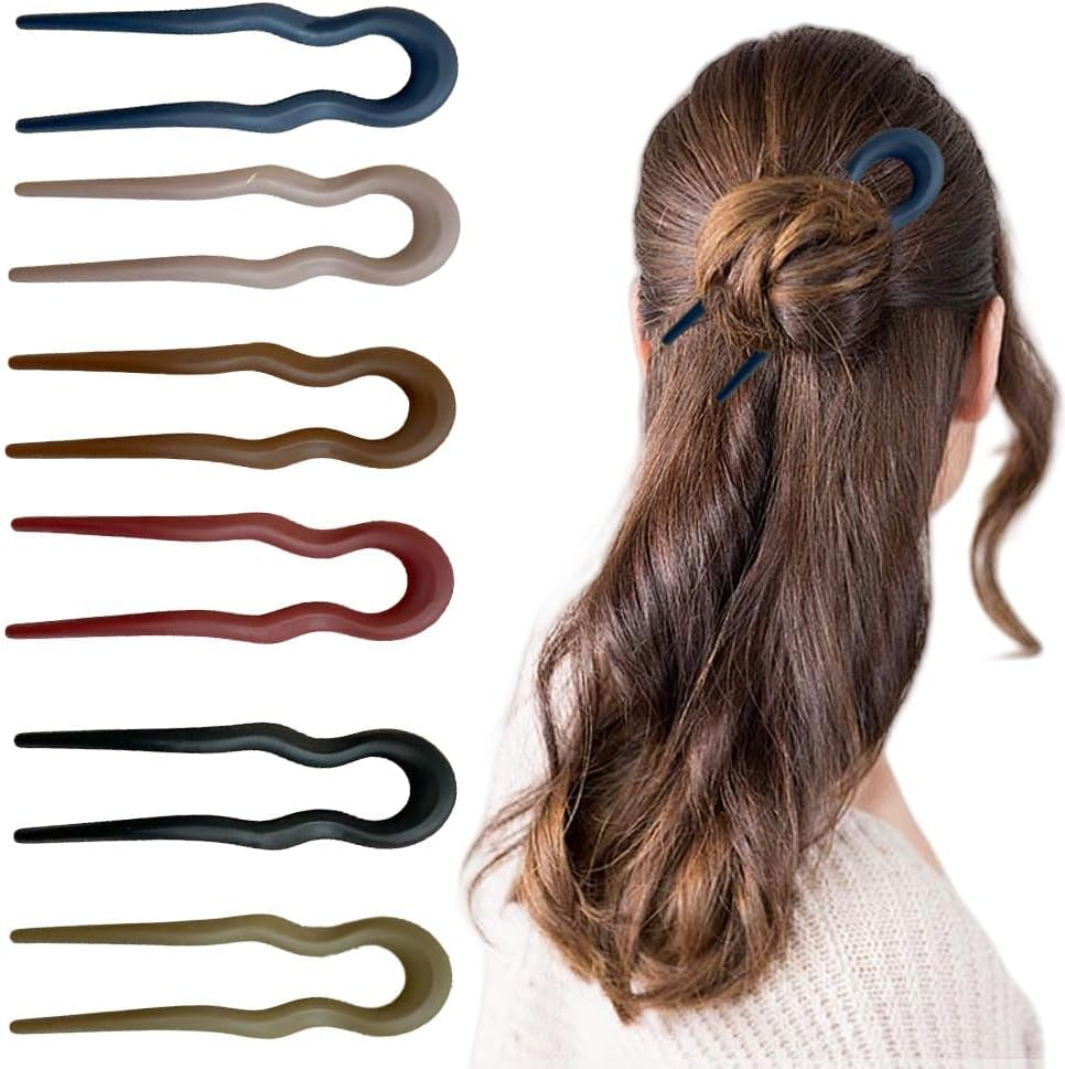 TTPSRY 6 Pcs U-Shaped Hair Fork for Women Bun Holder and Updo Styling Tool Secure and Elegant Design for Everyday or Special Occasions