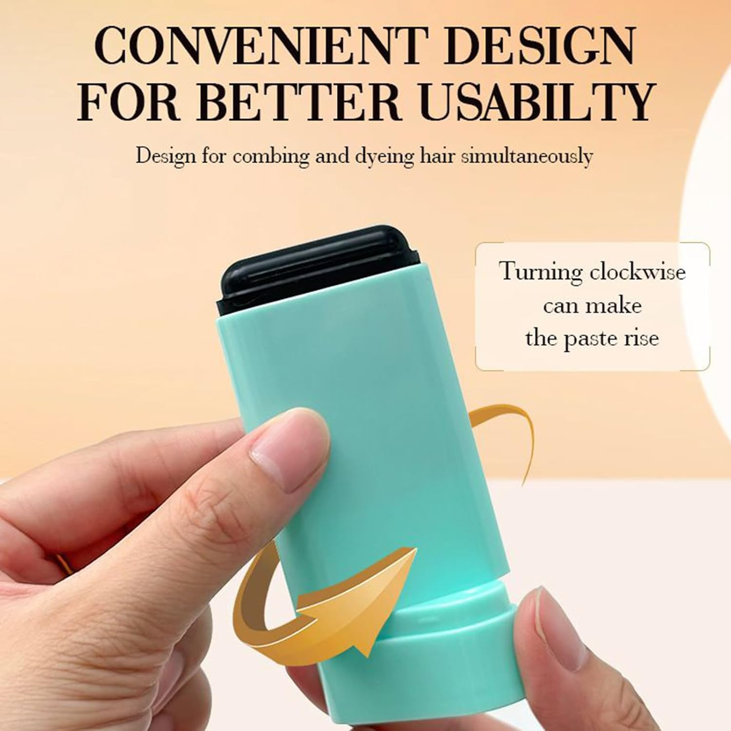 Hair Color Stick | Long-Lasting Hair Dye Stick | Natural Concealer Cover Coloring Comb for Salon Daily Use Bald Scalp Women Men Beard image number 3