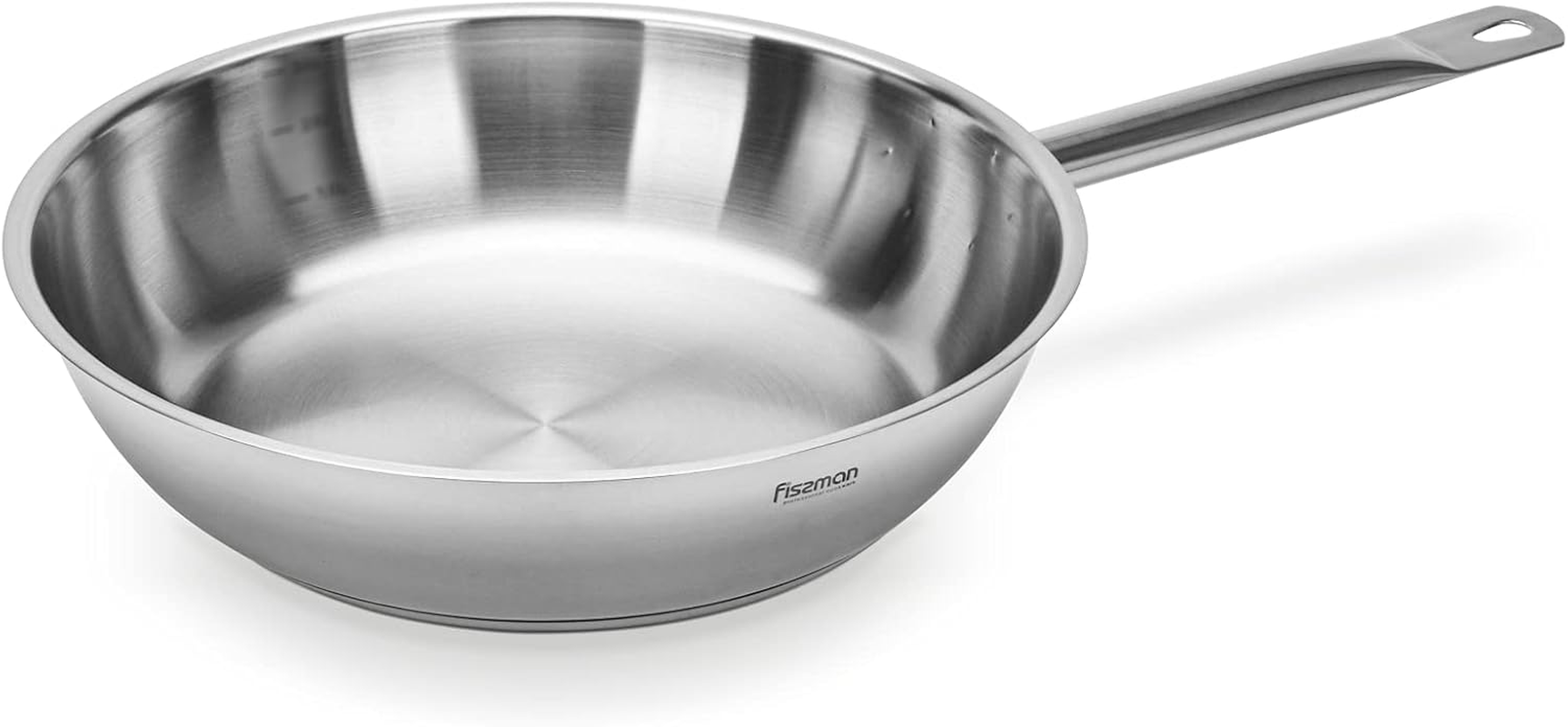 Fissman Deep Stainless Frying Pan 28 Cm, Professional Cookware with Induction Bottom, Compatible with Gas, Electric and Glass-Ceramic, Silver (1 Deep Frying Pan, 24 Cm) image number 5